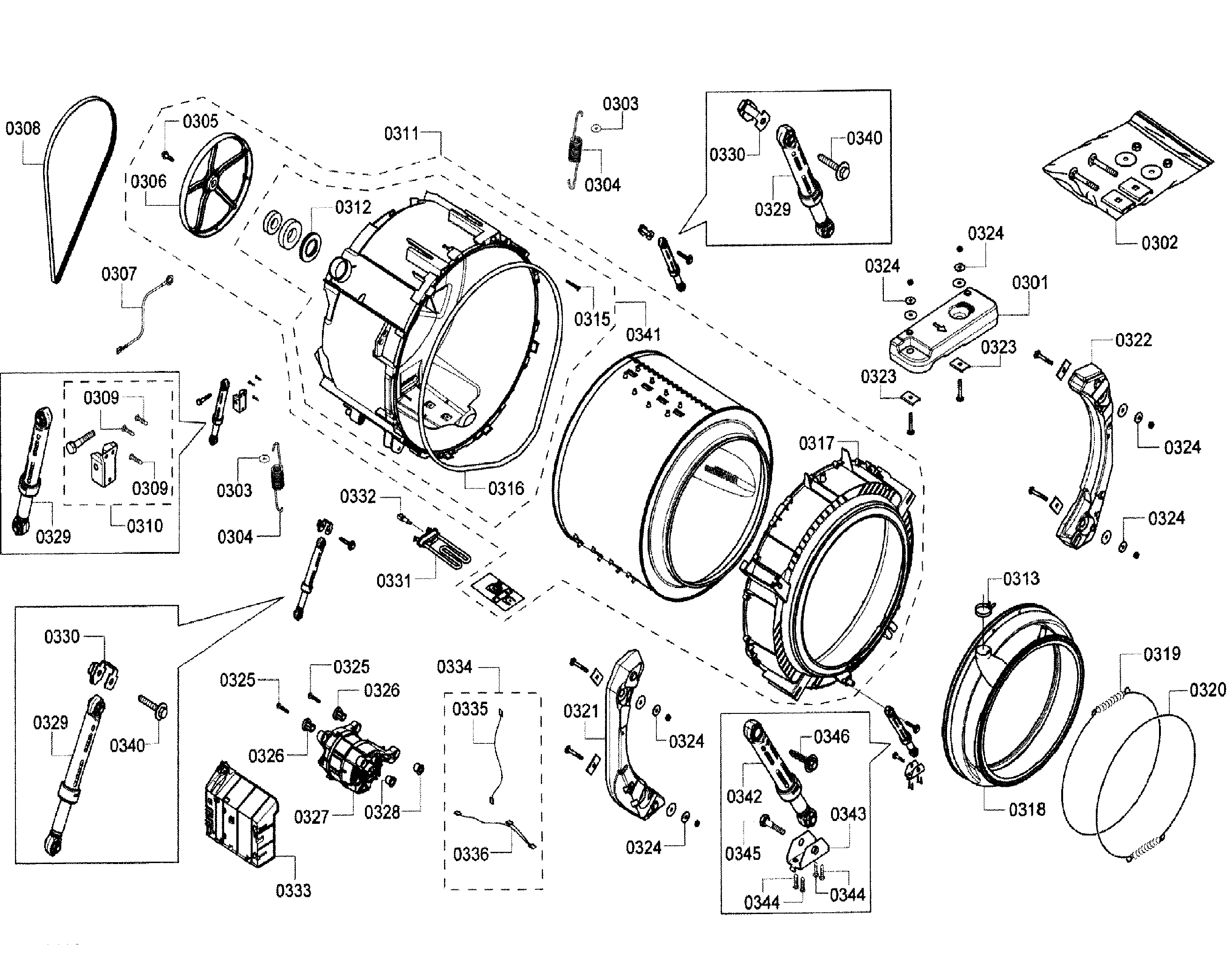Bosch WFVC6450UC/26 drum diagram