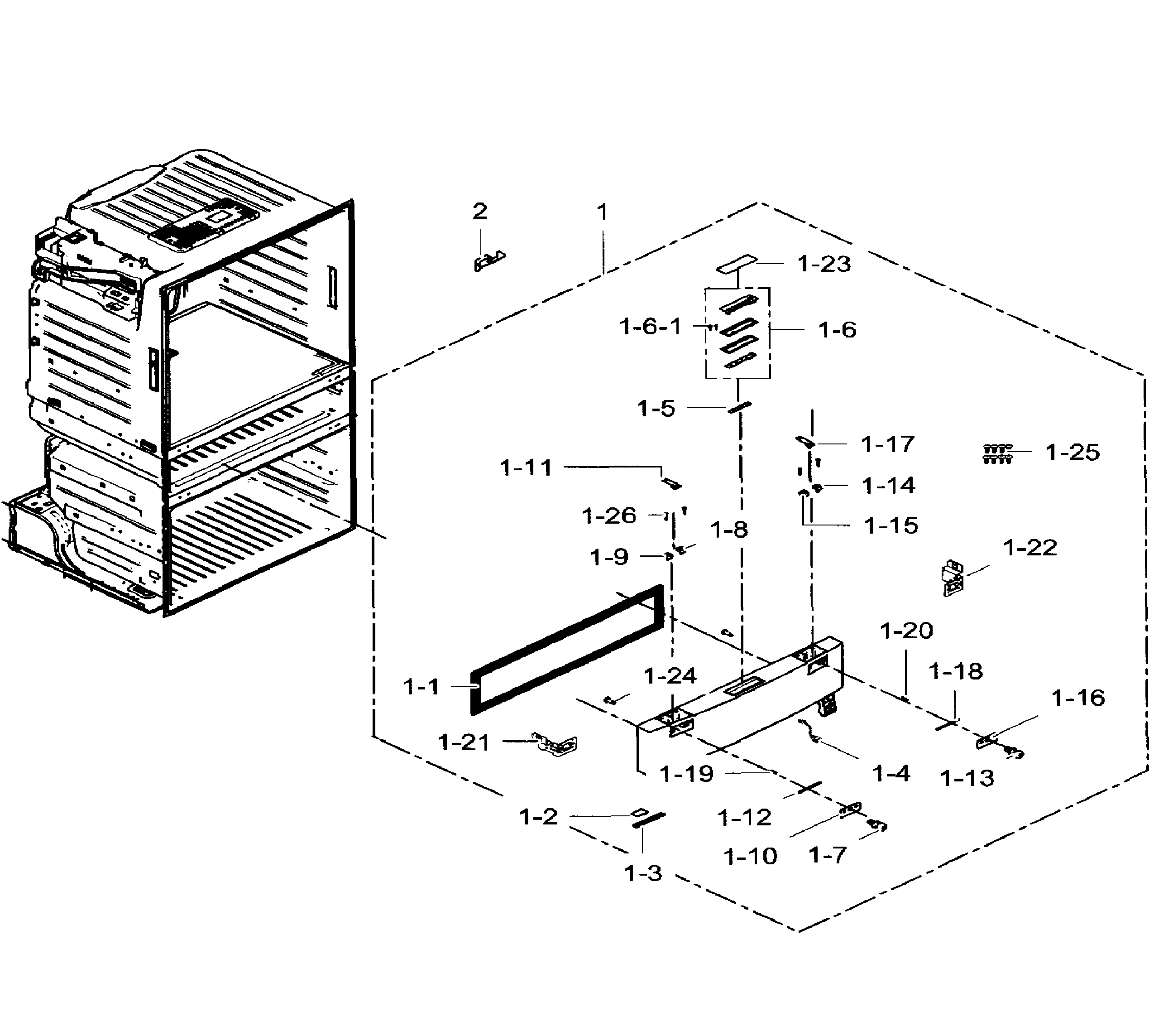 Samsung RF28HMEDBWW/AA-05 flexzone door diagram