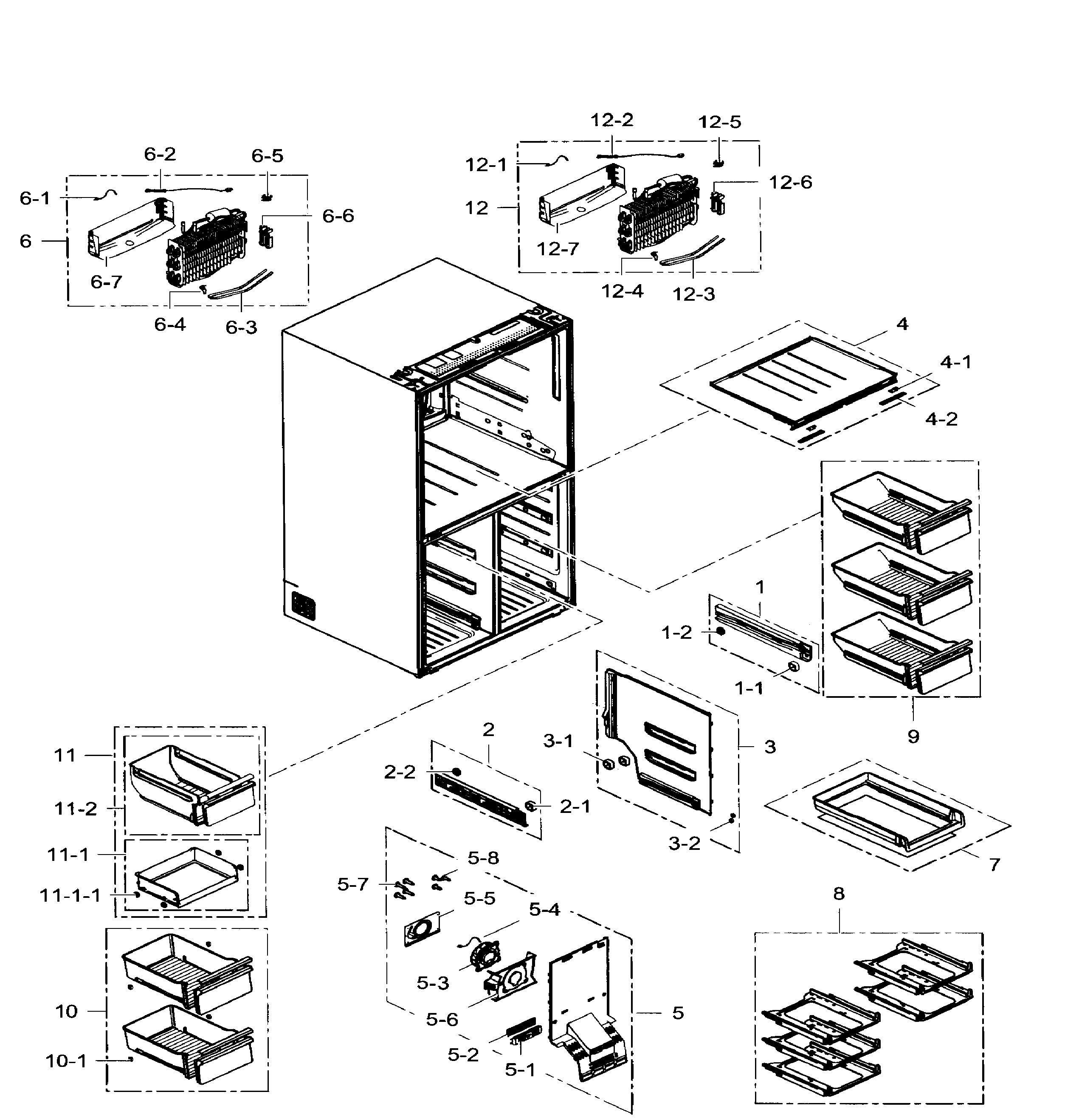 Samsung RF34H9960S4/AA-02 freezer diagram