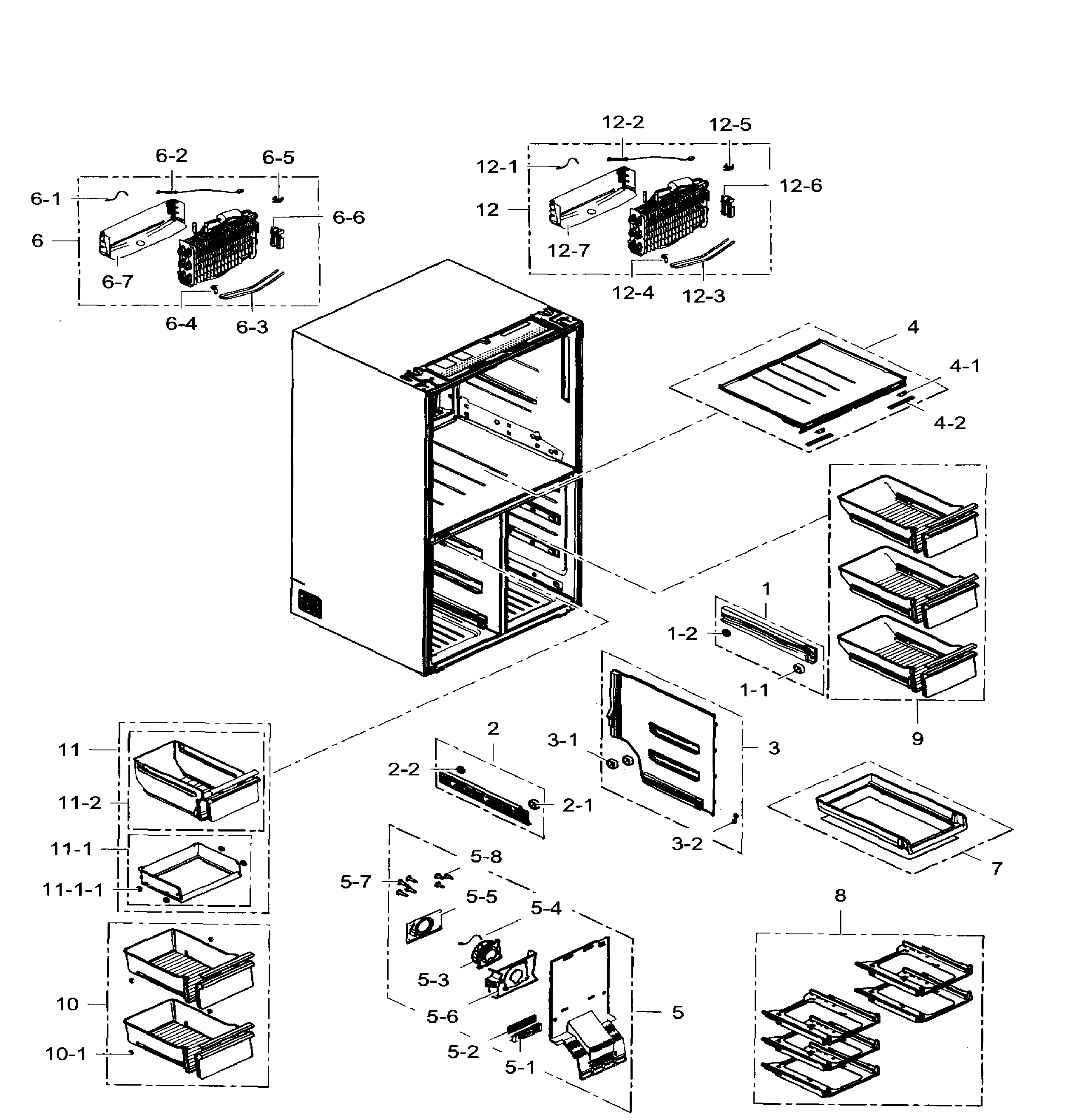 Samsung RF34H9960S4/AA-03 freezer diagram