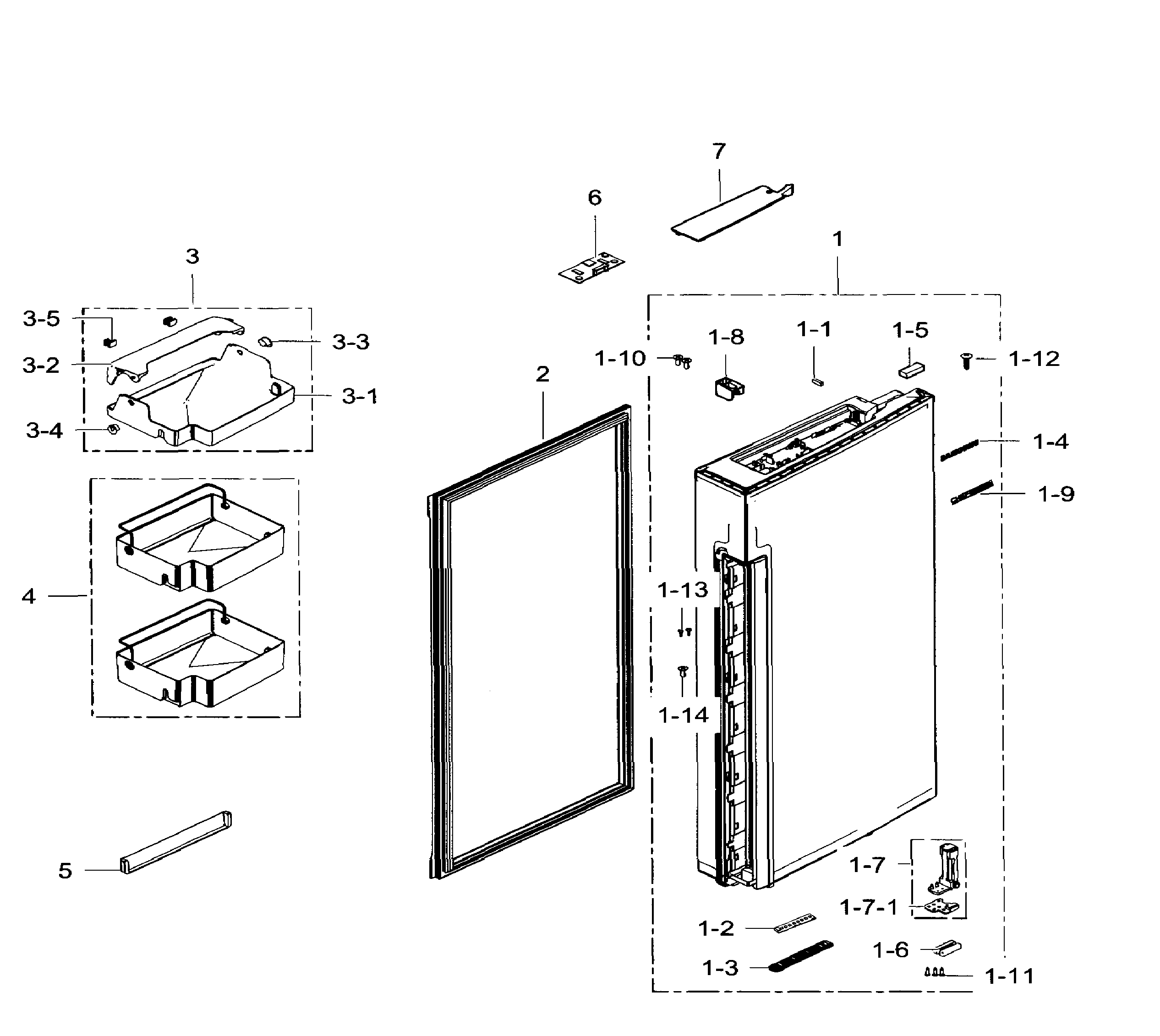 Samsung RF34H9960S4/AA-03 fridge door right diagram