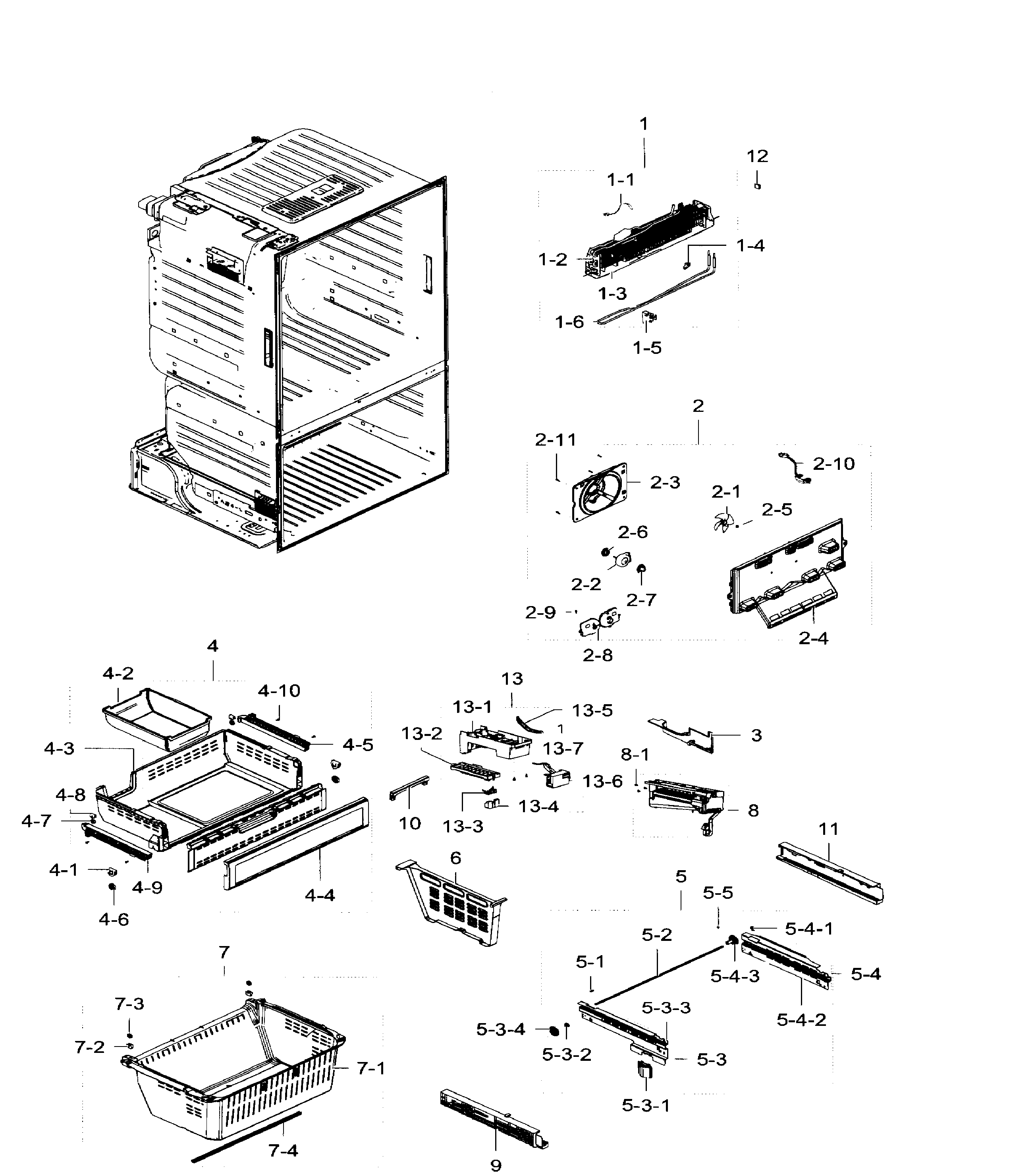 Samsung RF28HFEDTWW/AA-04 freezer / icemaker diagram
