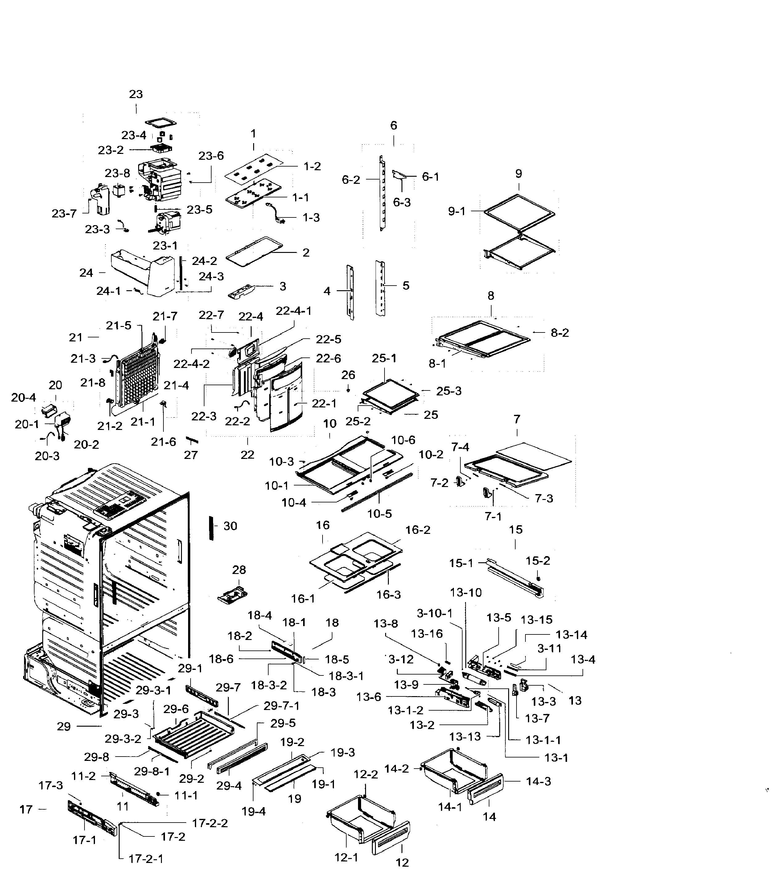 Samsung RF28HFEDTWW/AA-04 fridge diagram