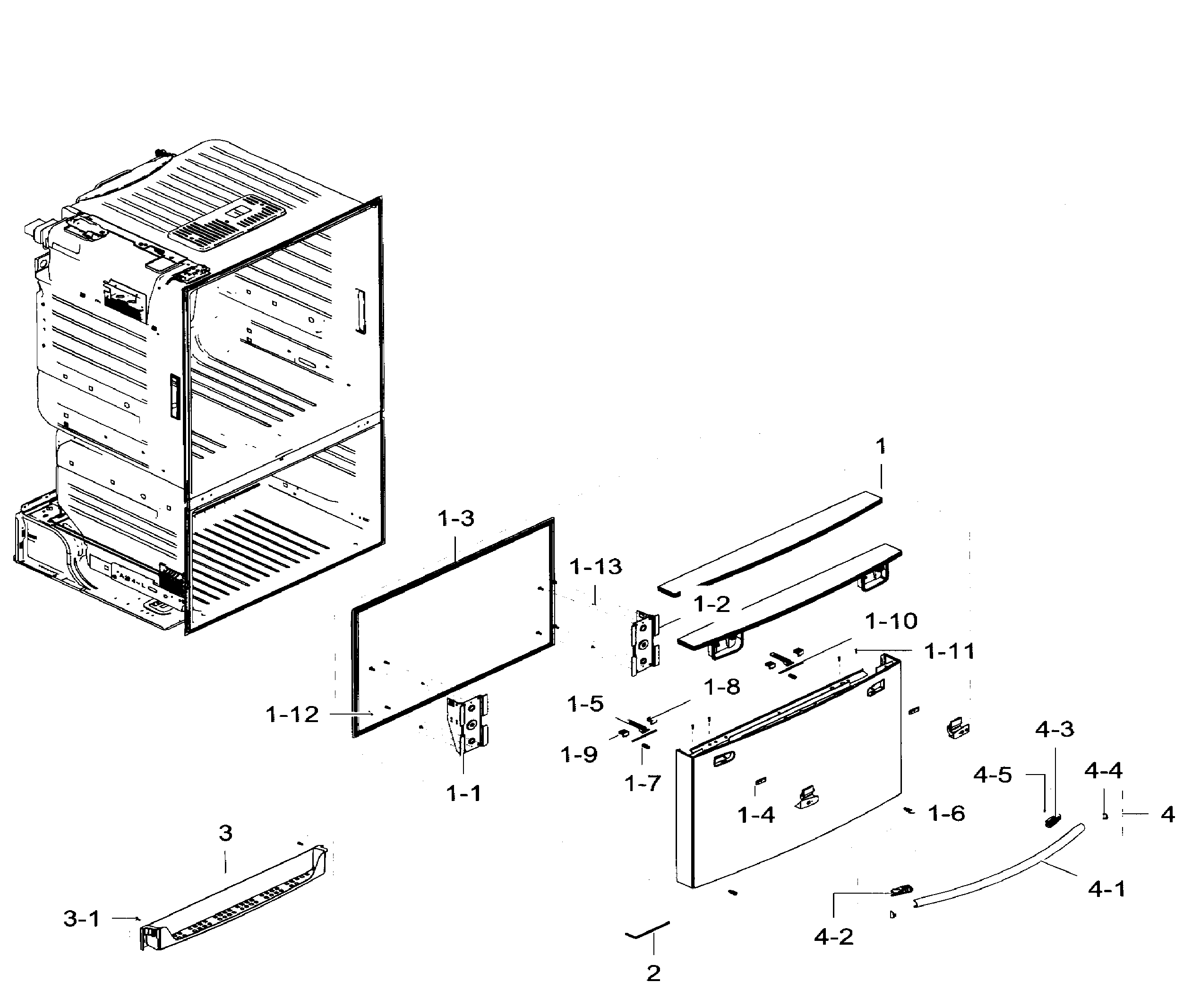 Samsung RF28HFEDTWW/AA-04 freezer door diagram