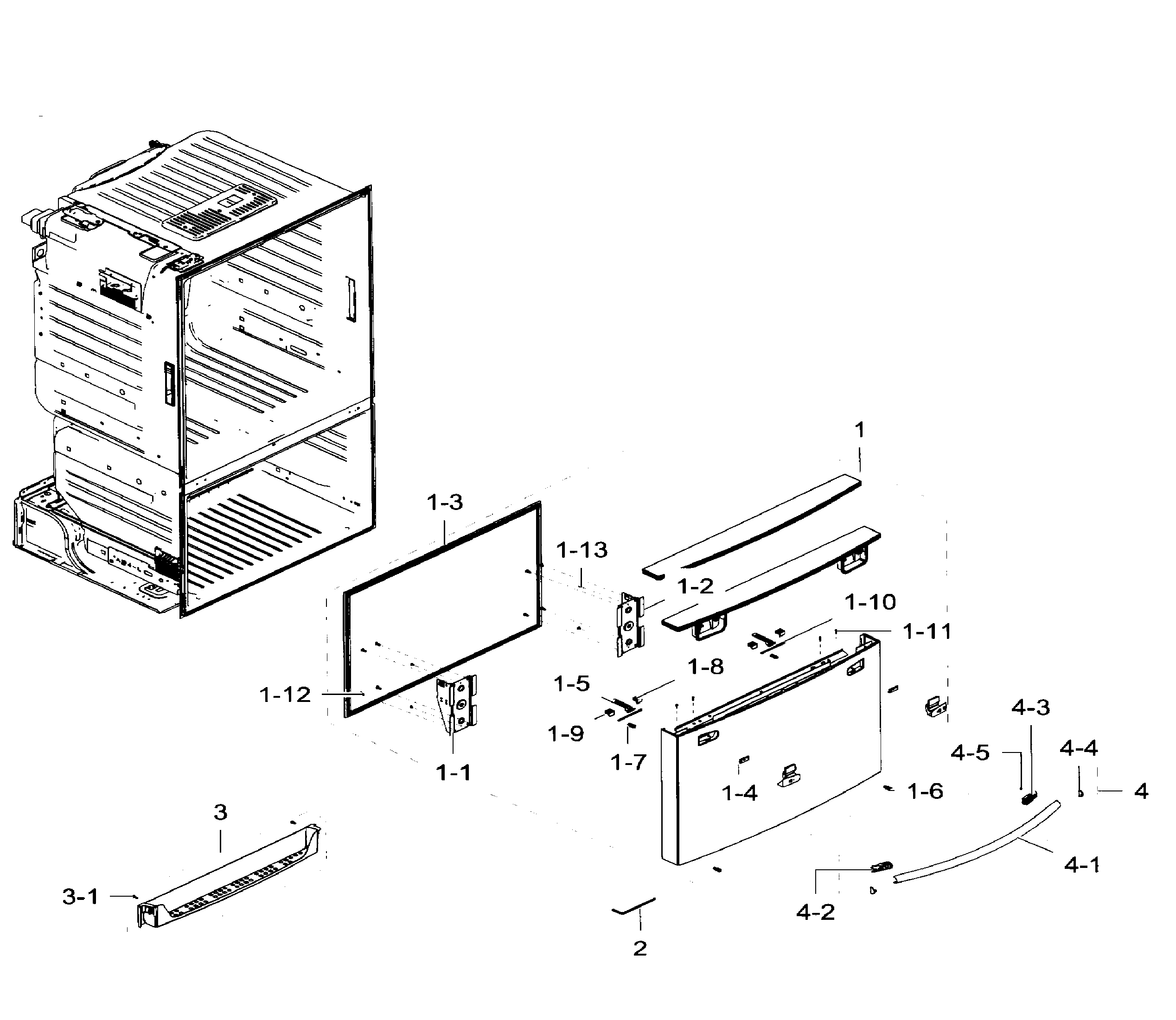 Samsung RF28HFEDBWW/AA-06 freezer door diagram