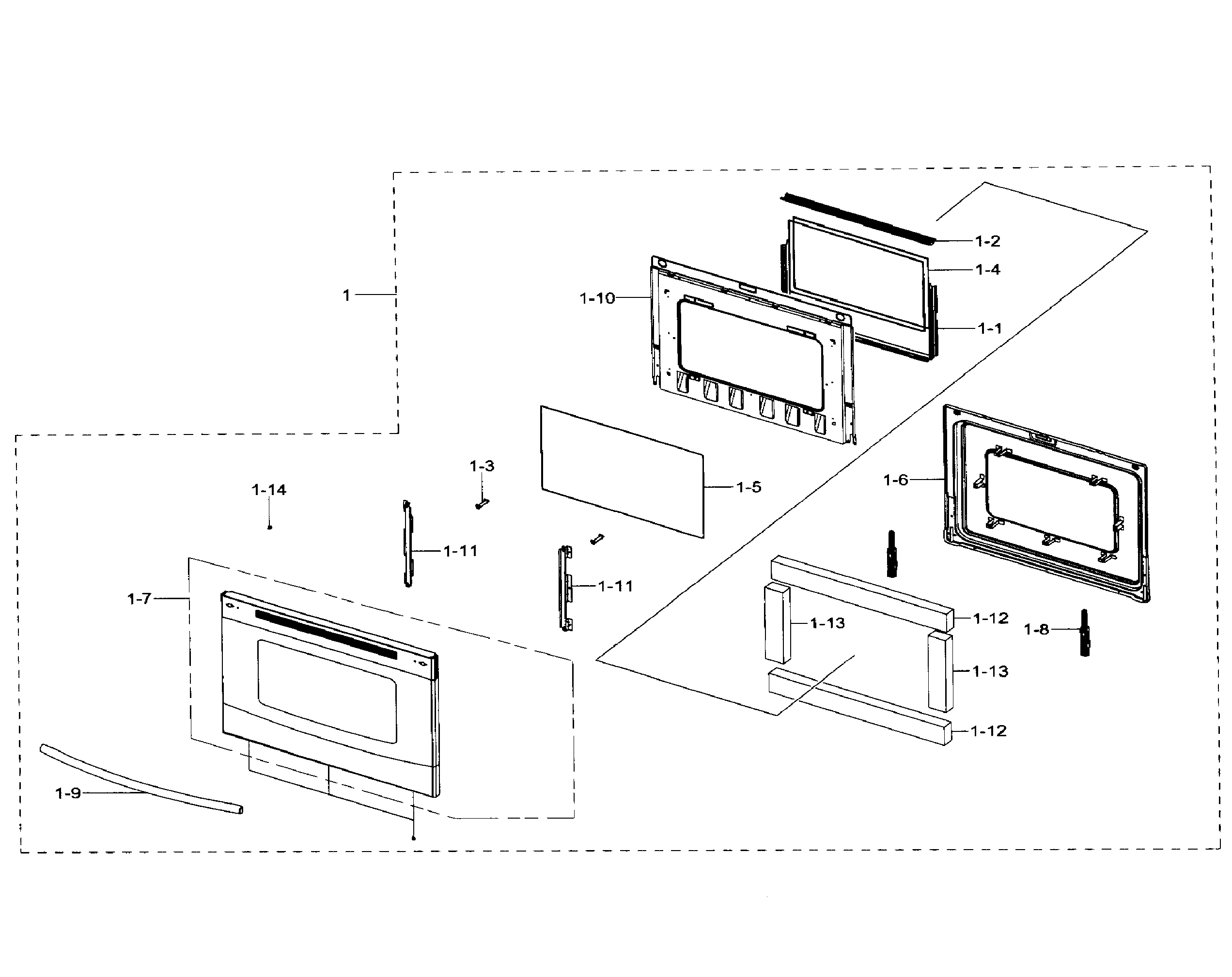 Samsung NE59J7630SB/AA-01 door diagram