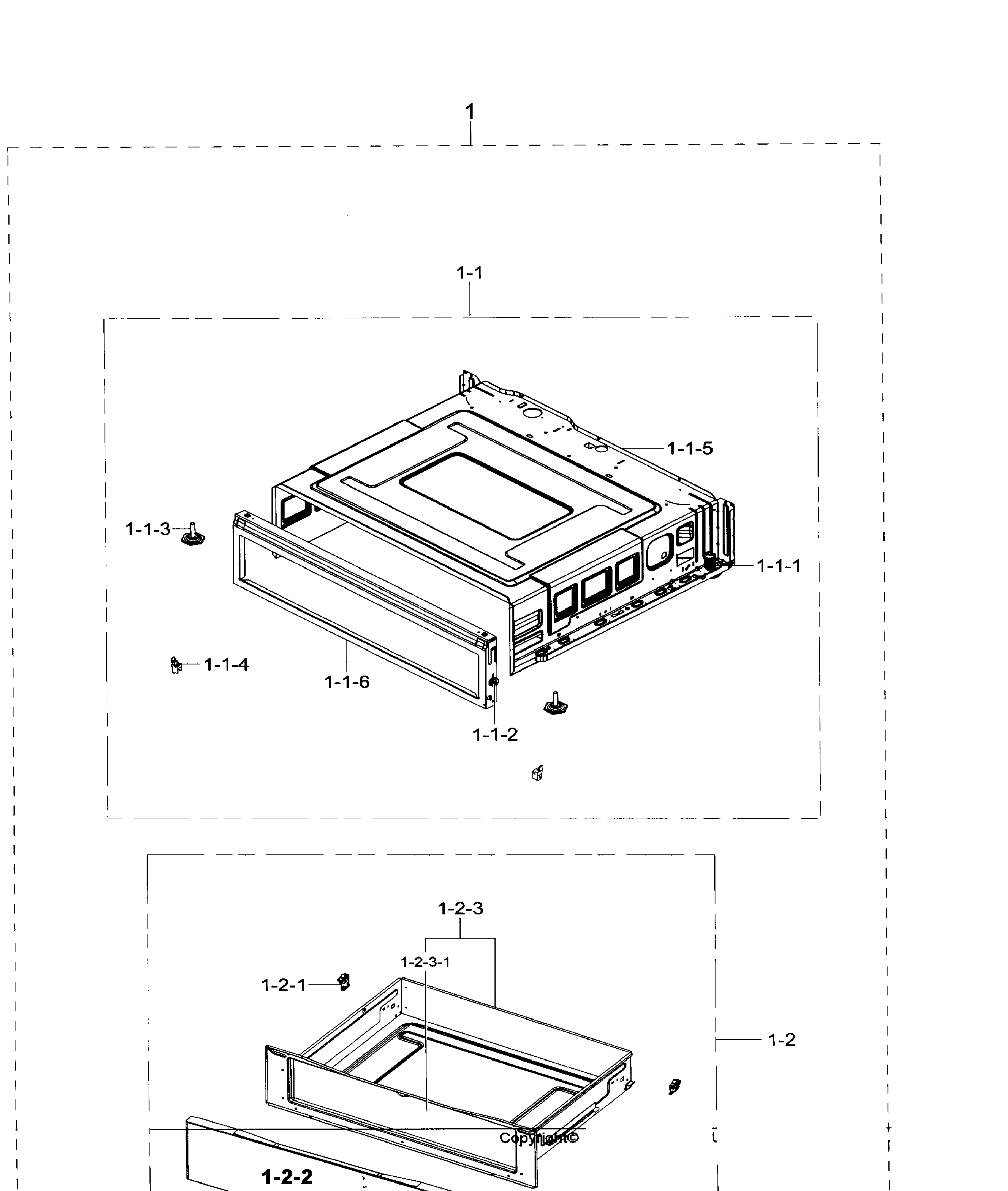 Samsung NE59J7630SB/AA-01 drawer diagram