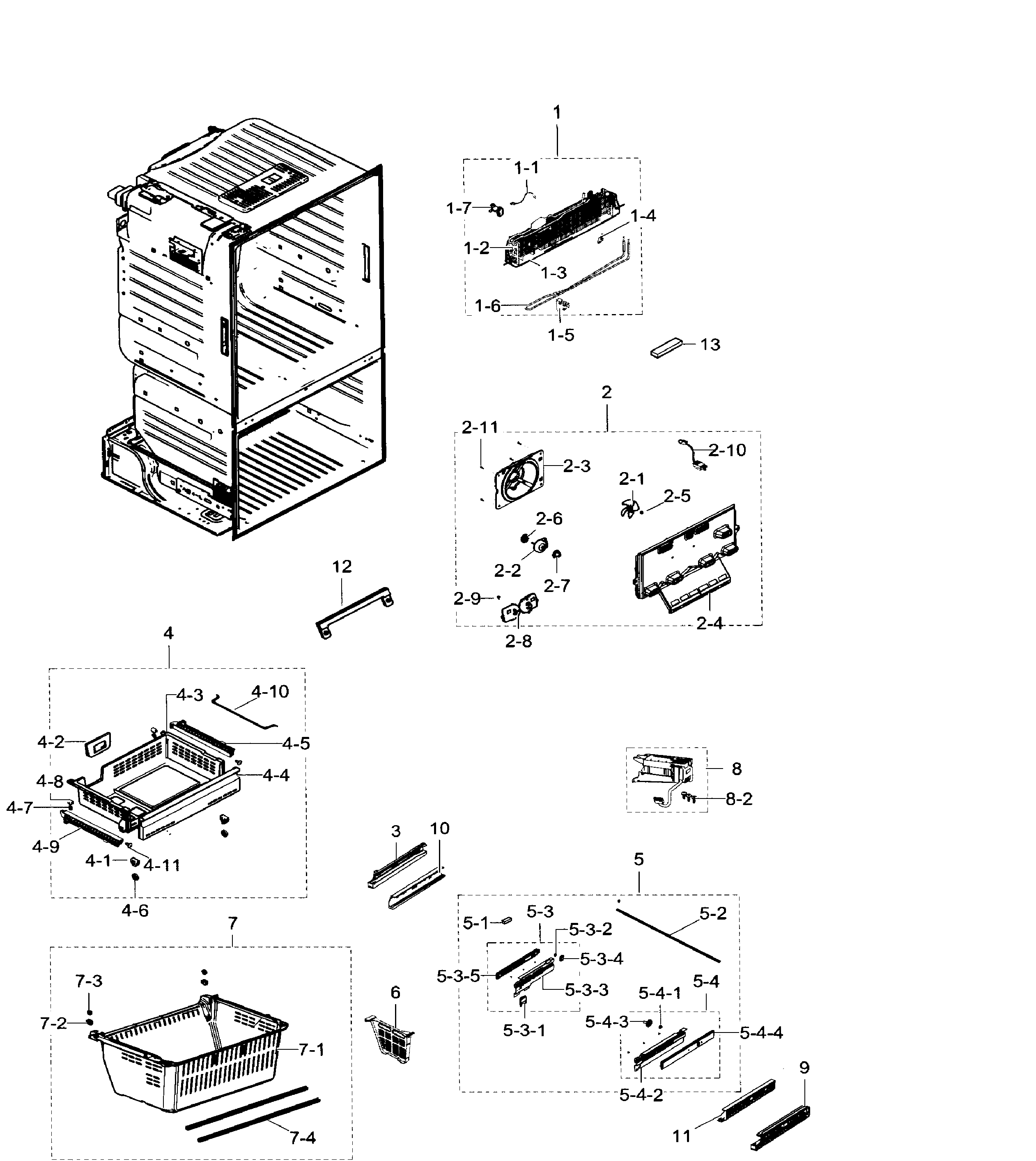 Samsung RF23HTEDBSR/AA-05 freezer / icemaker diagram