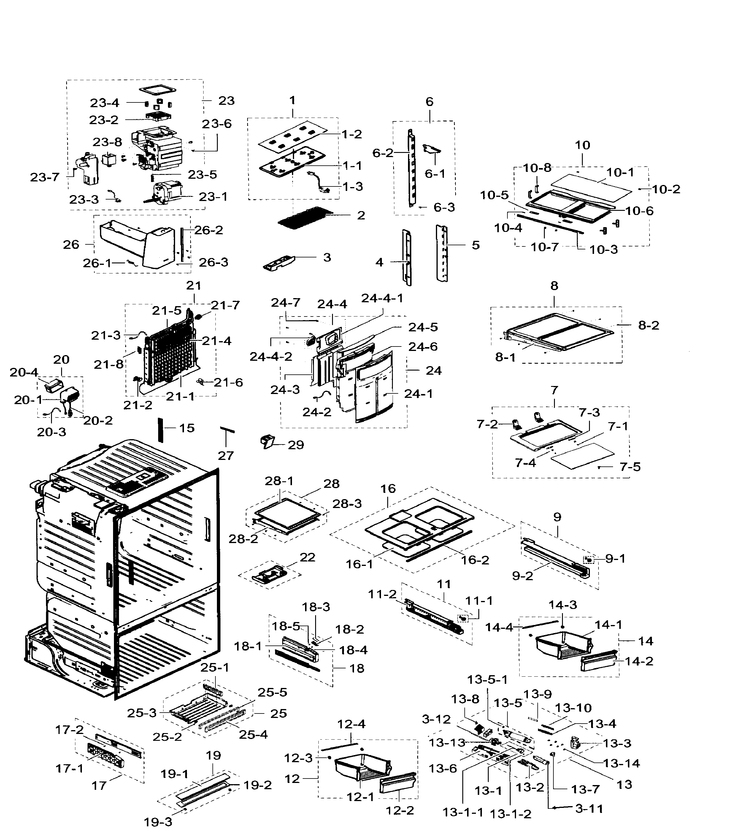 Samsung RF23HTEDBSR/AA-05 fridge diagram
