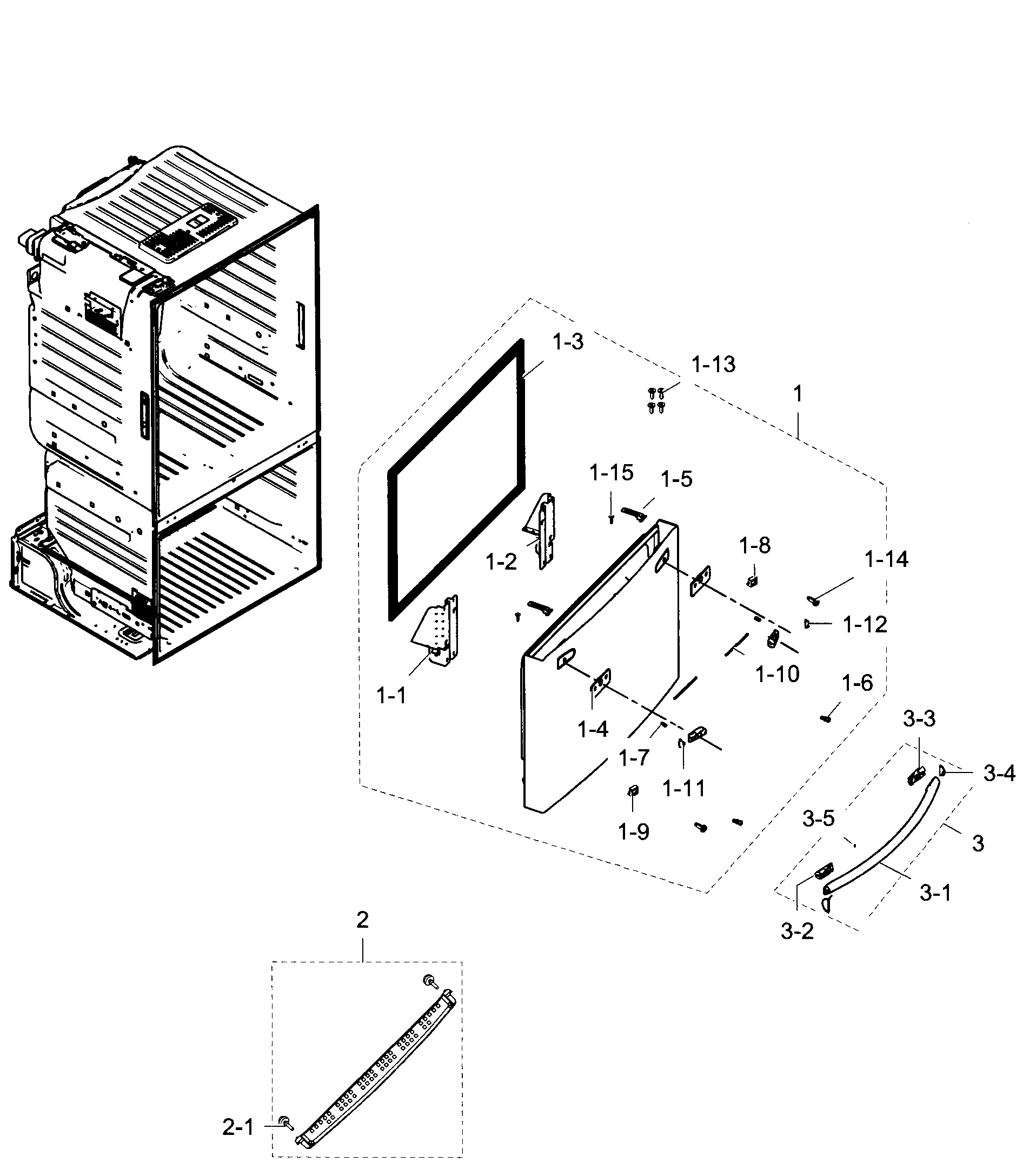 Samsung RF28HDEDPBC/AA-00 freezer door diagram