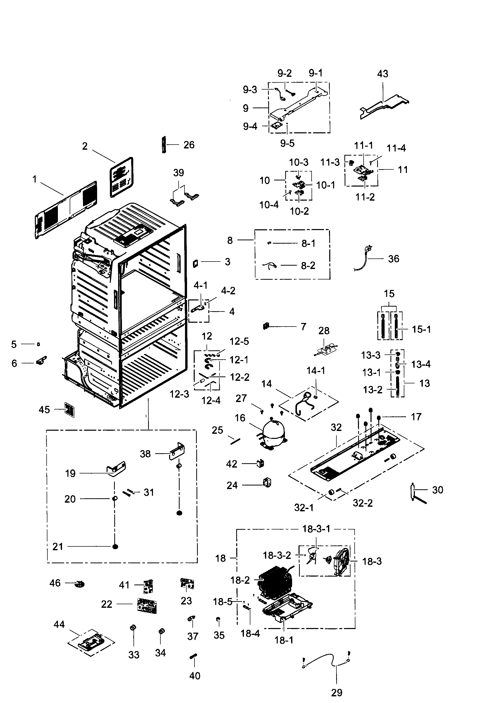 Samsung RF28HMEDBBC/AA-06 cabinet diagram