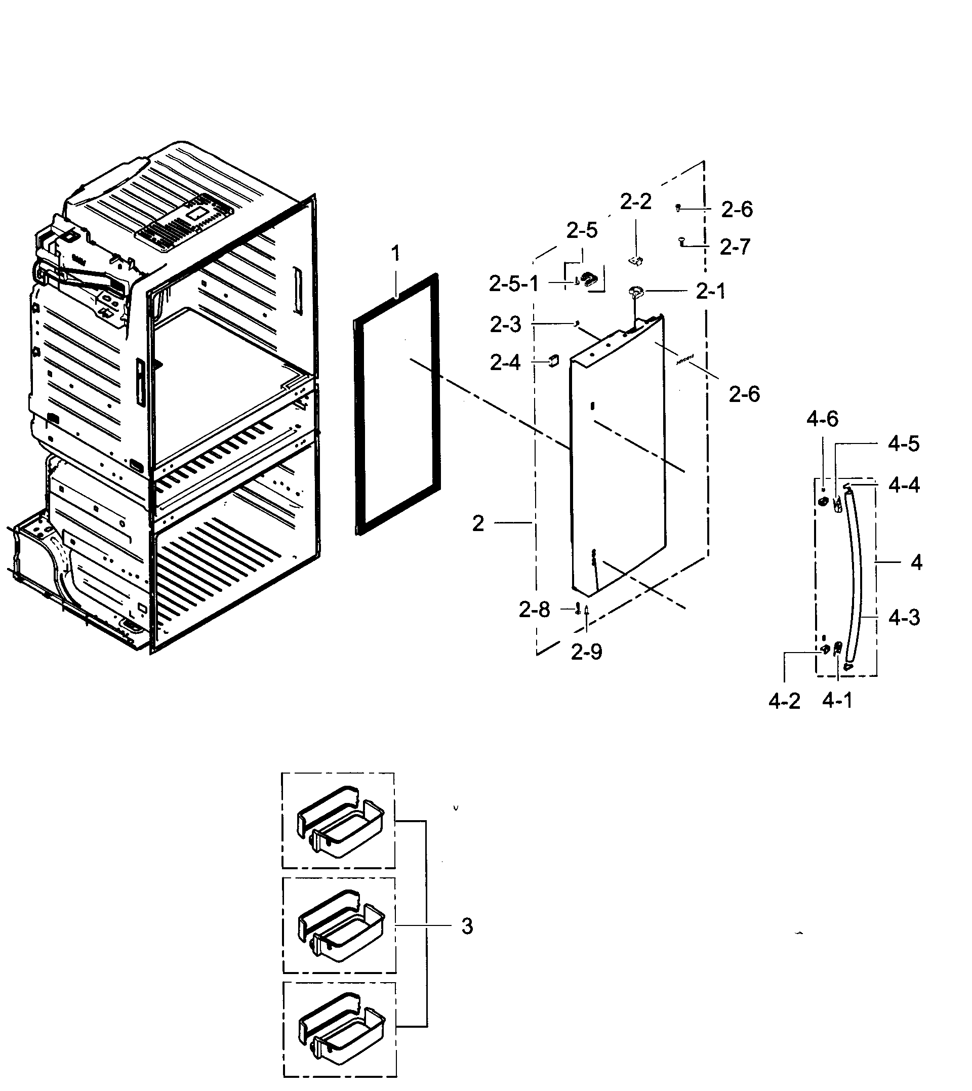Samsung RF28HMEDBBC/AA-06 right door diagram