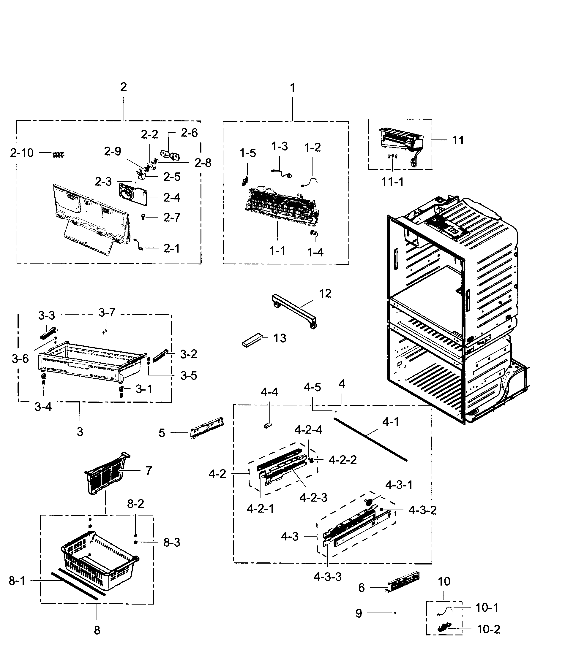 Samsung RF28HMEDBBC/AA-08 freezer / icemaker diagram
