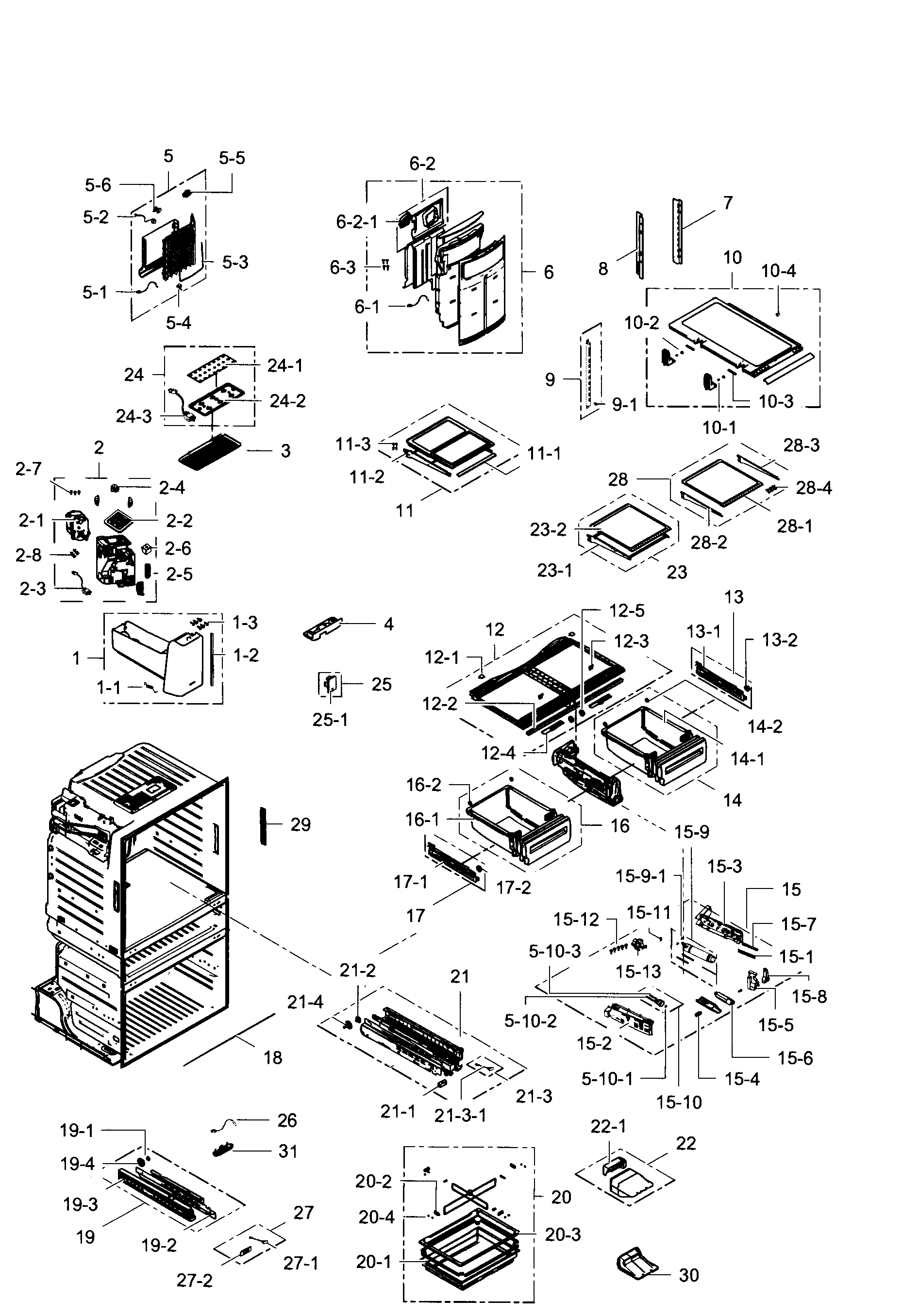 Samsung RF28HMEDBBC/AA-08 fridge diagram