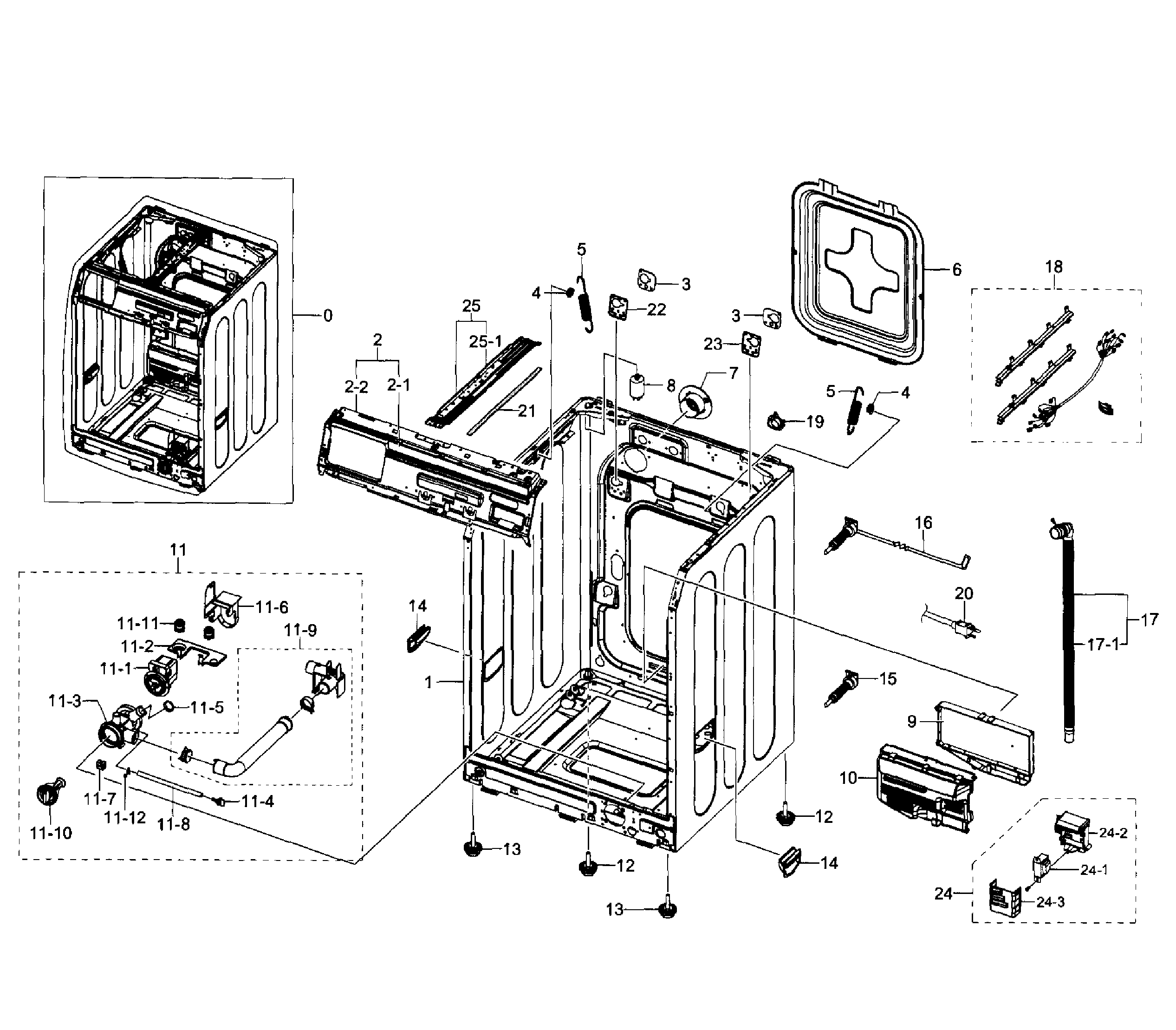 Samsung WF350ANR/XAA-02 frame diagram