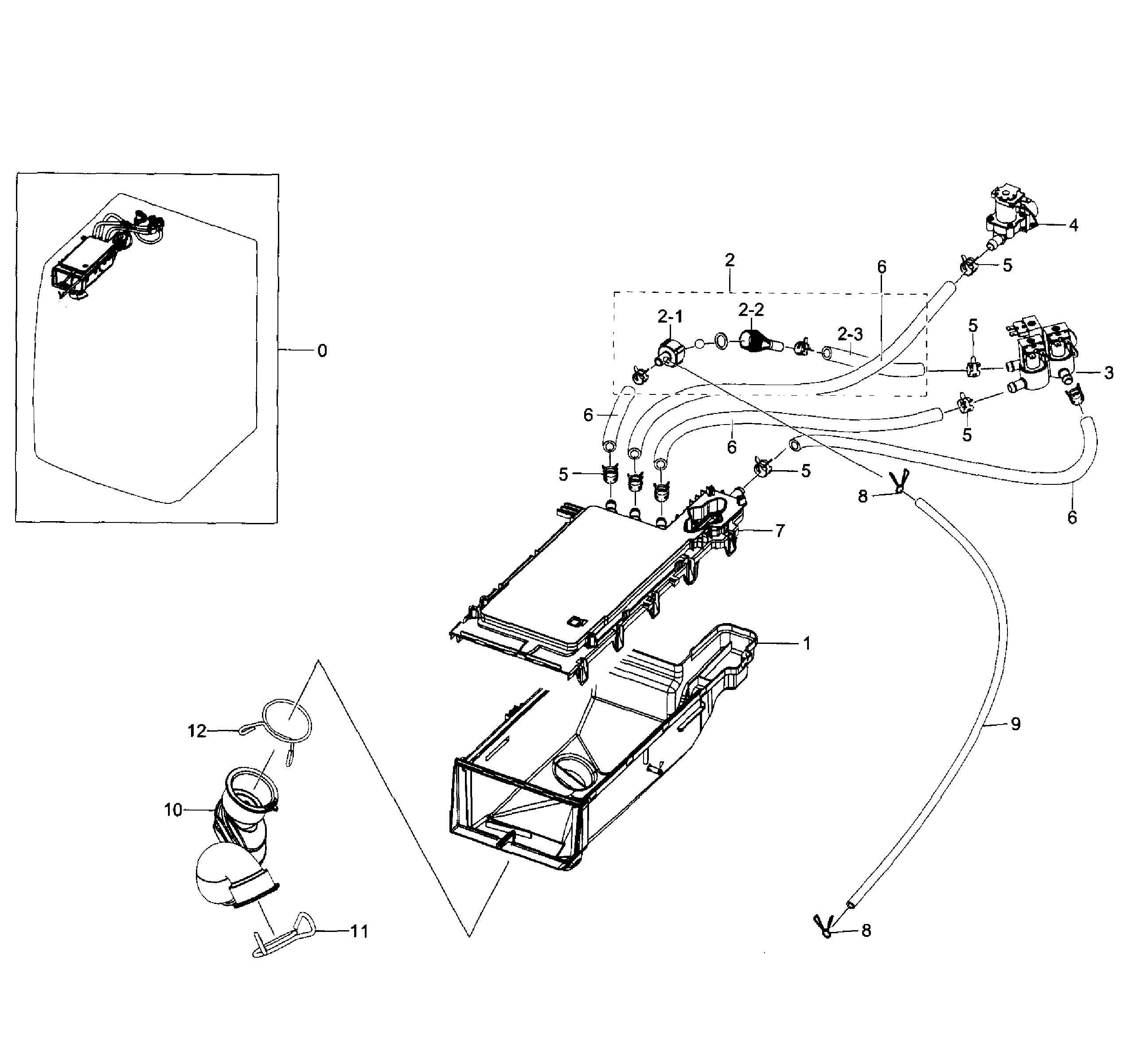Samsung WF350ANR/XAA-02 housing drawer diagram