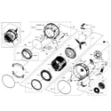 Samsung WF350ANR/XAA-03 tub-drum diagram