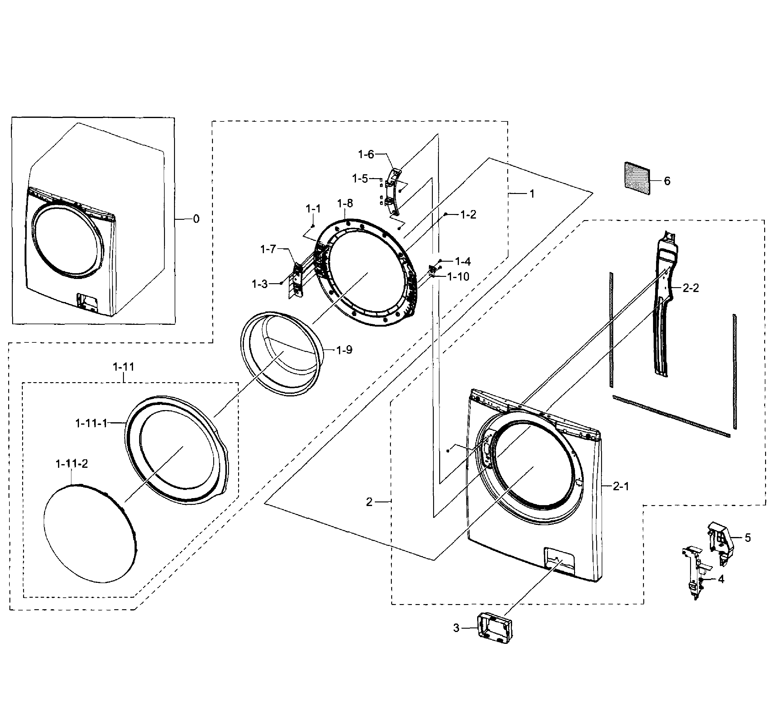 Samsung WF350ANR/XAA-05 frame diagram