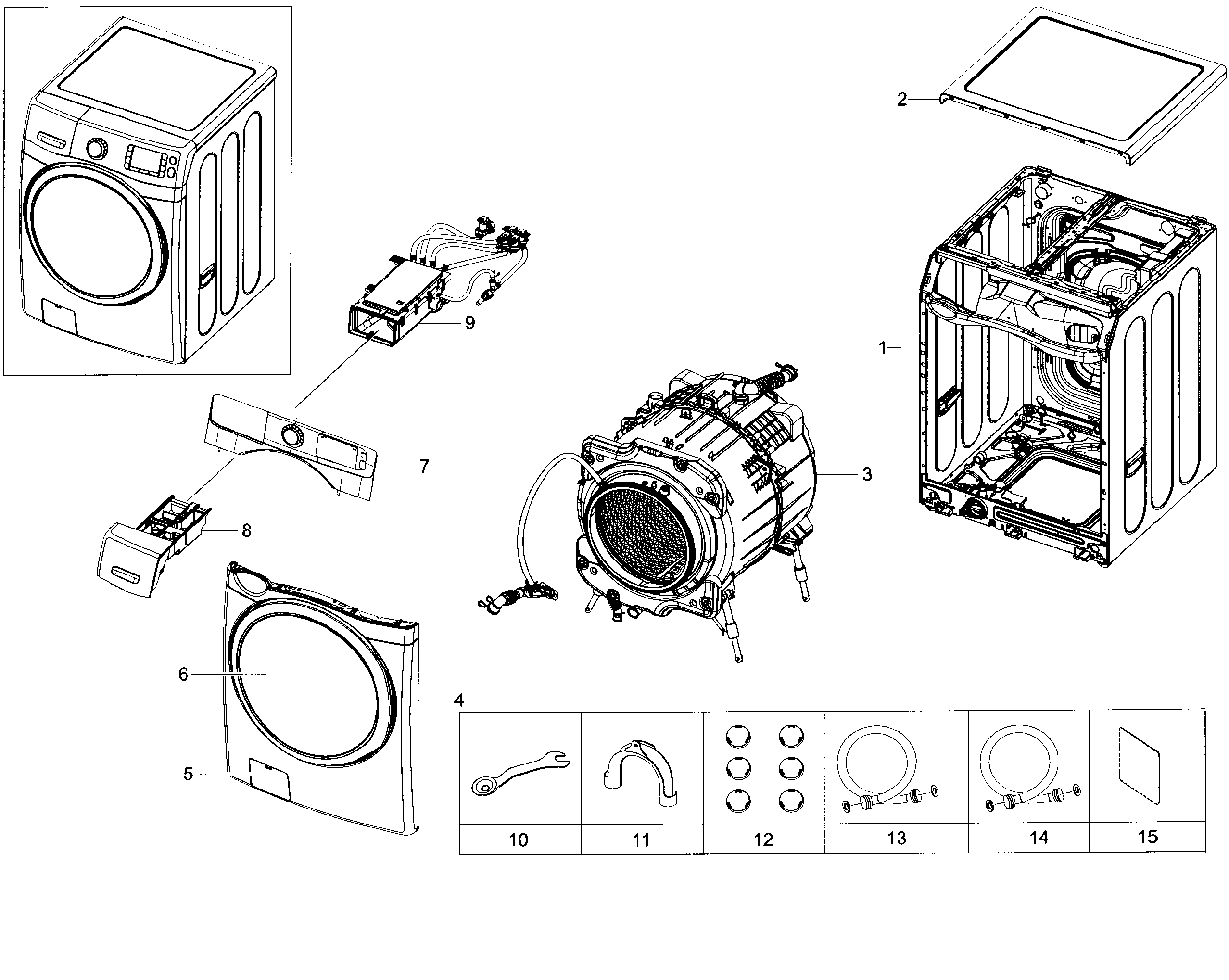 Samsung WF45H6300AG/A2-01 main section diagram