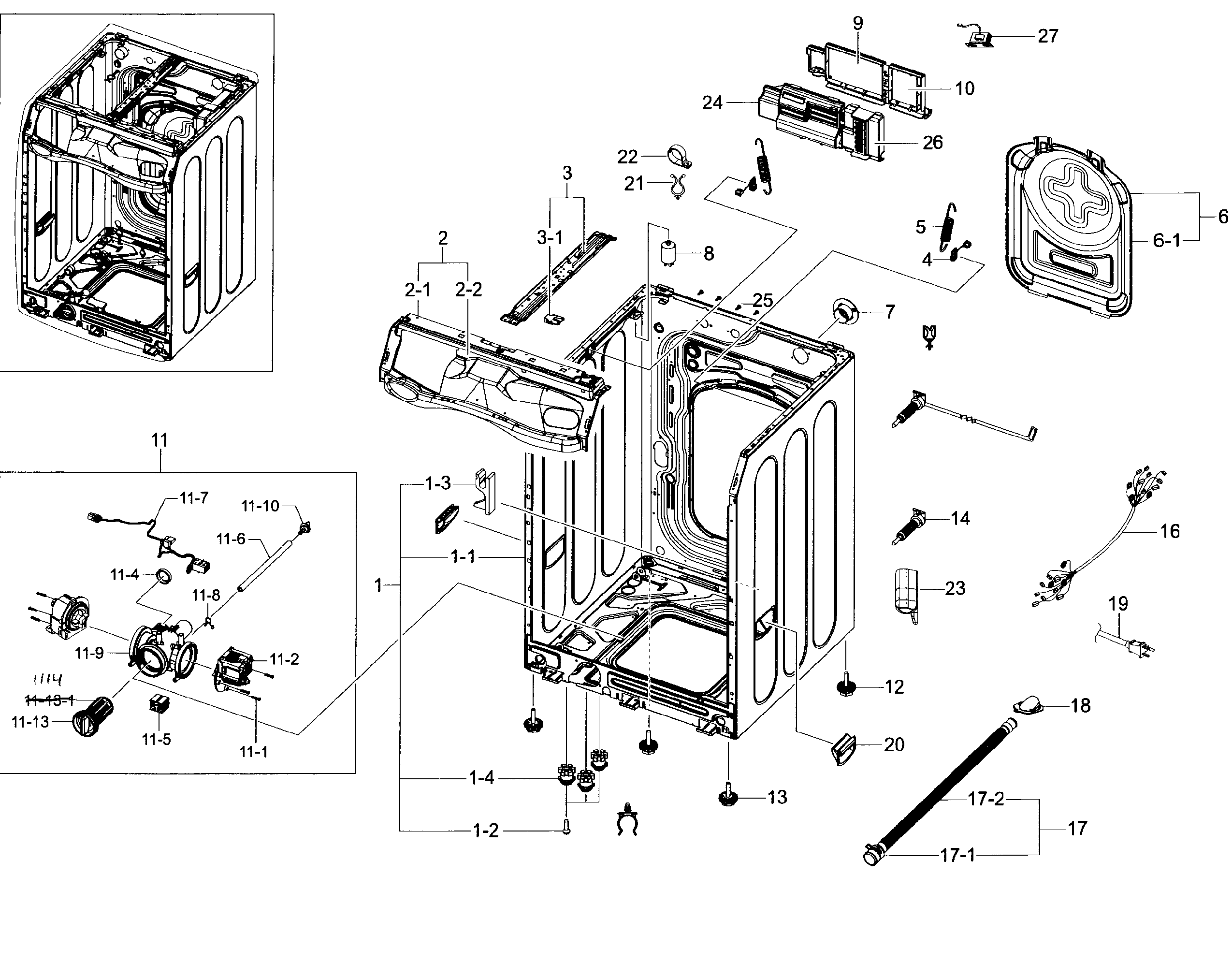 Samsung WF45H6300AG/A2-01 frame diagram
