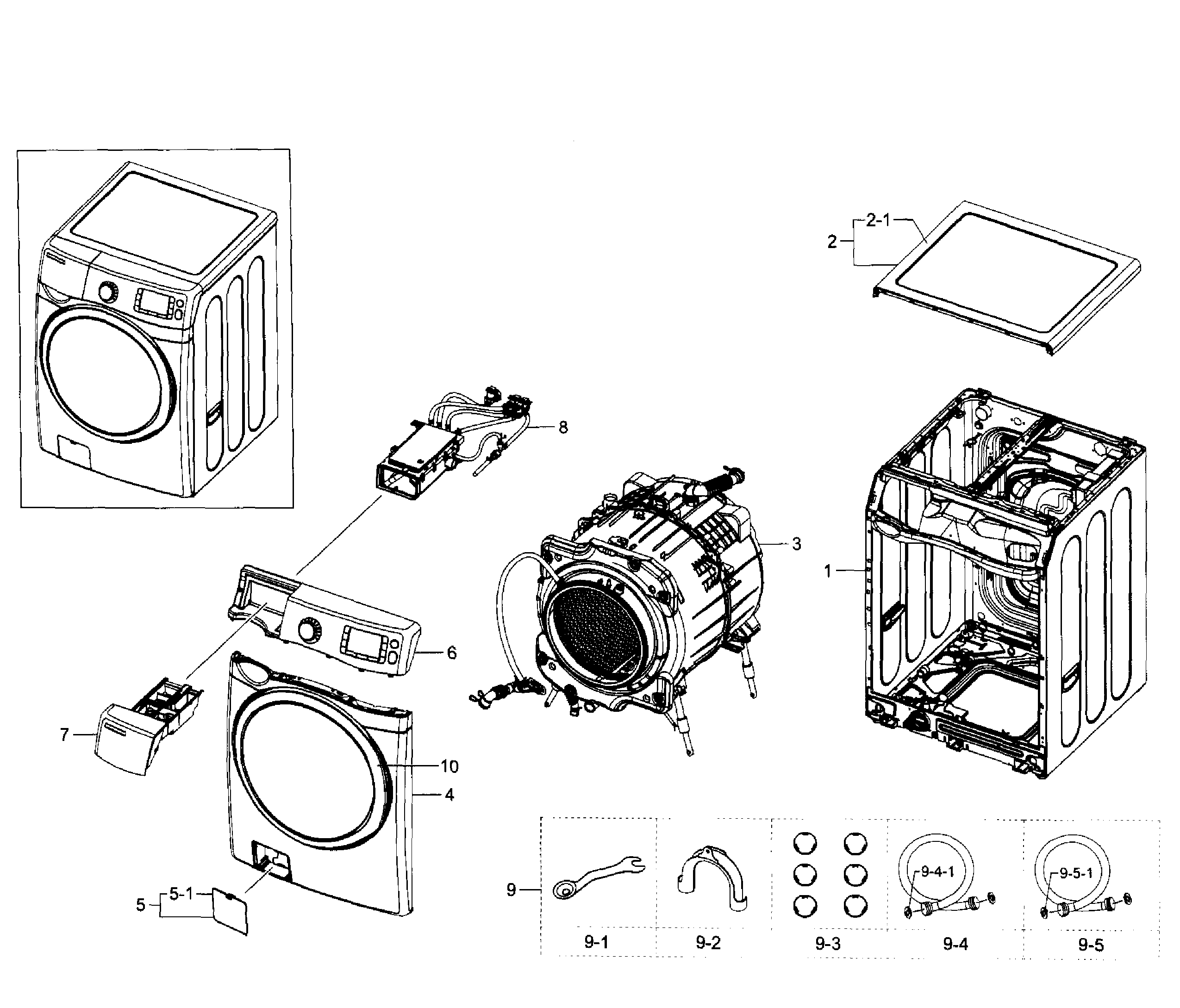 Samsung WF520ABP/XAA-01 main section diagram