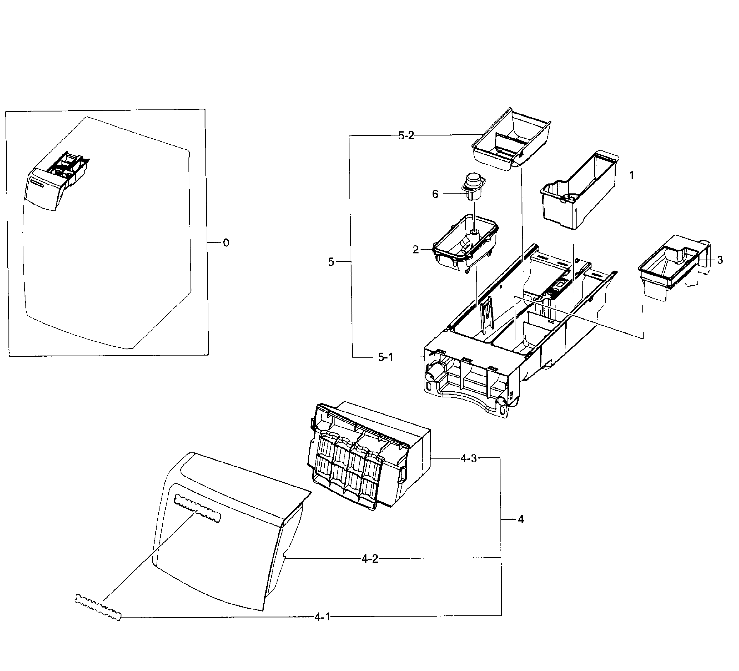 Samsung WF520ABP/XAA-01 drawer diagram