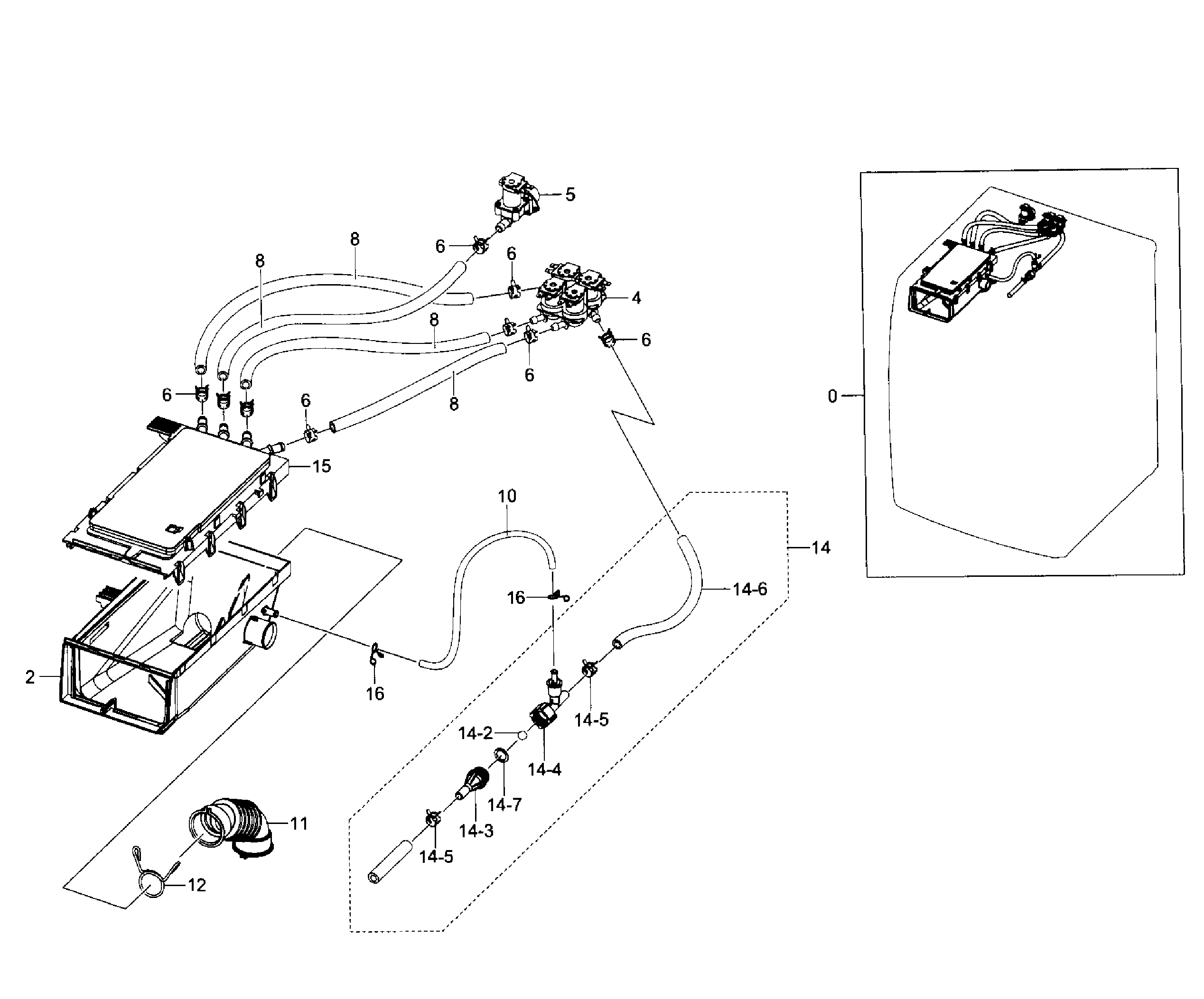 Samsung WF520ABP/XAA-01 housing drawer diagram