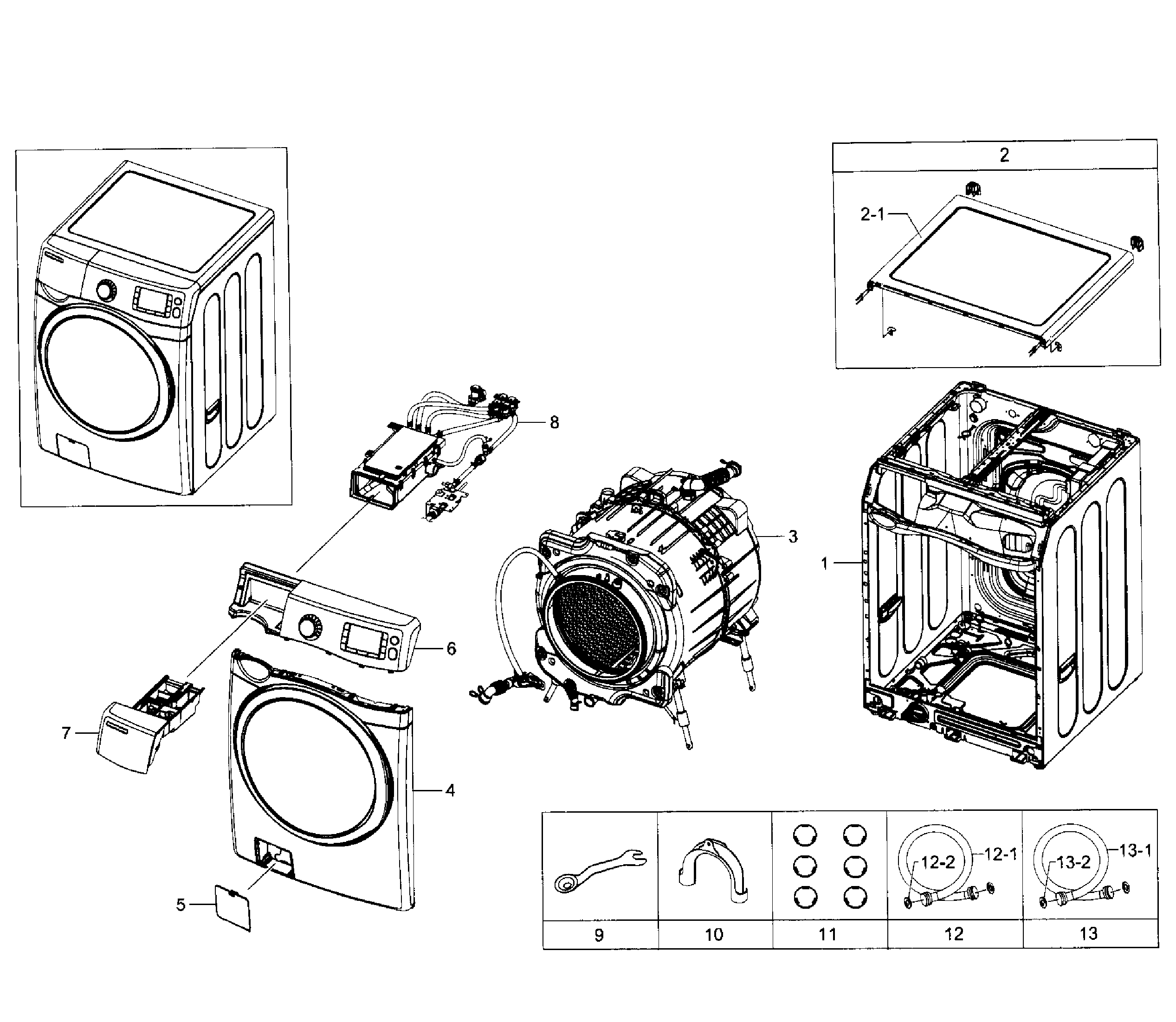 Samsung WF520ABW/XAA-04 main section diagram