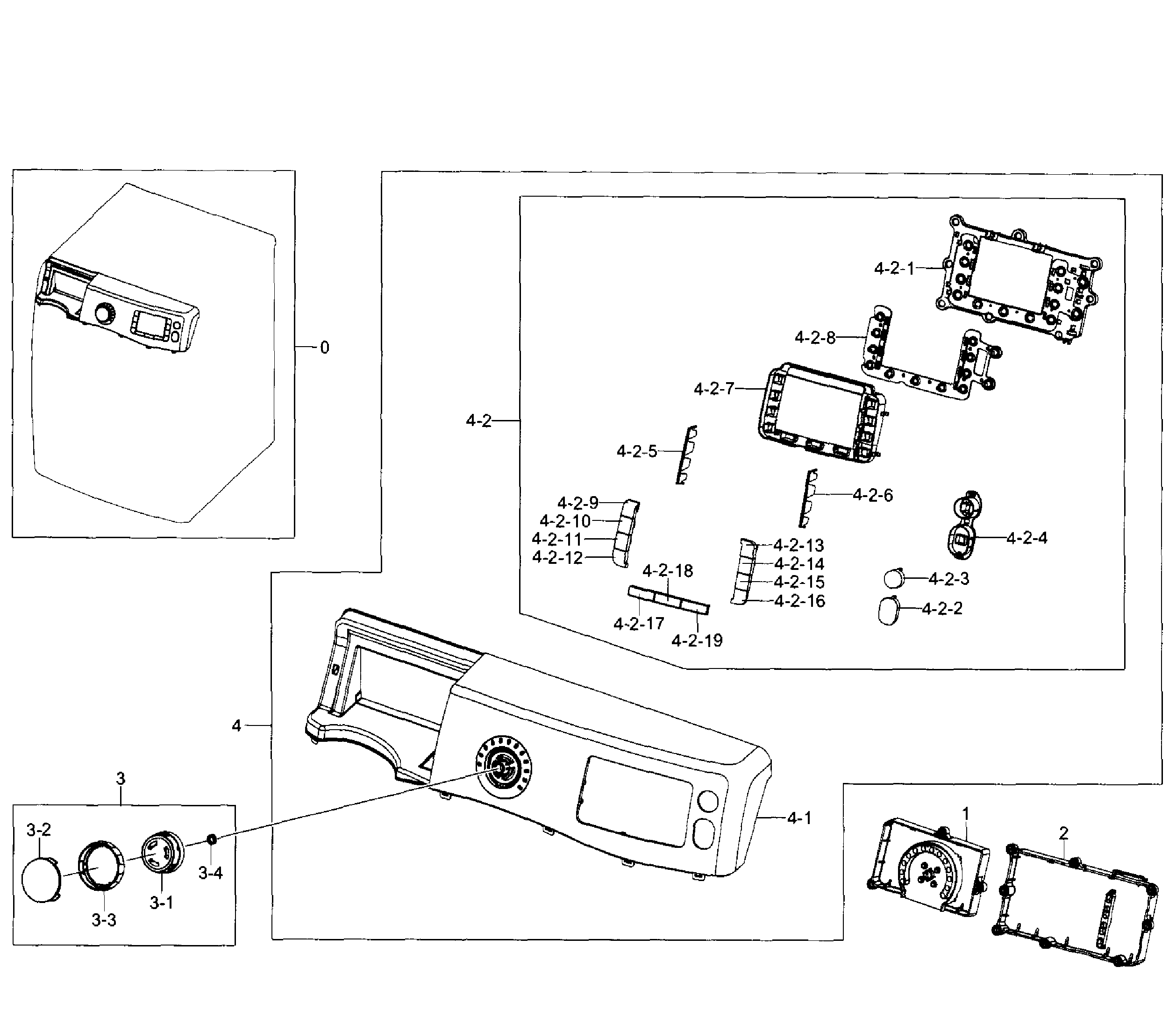 Samsung WF520ABW/XAA-04 control panel diagram