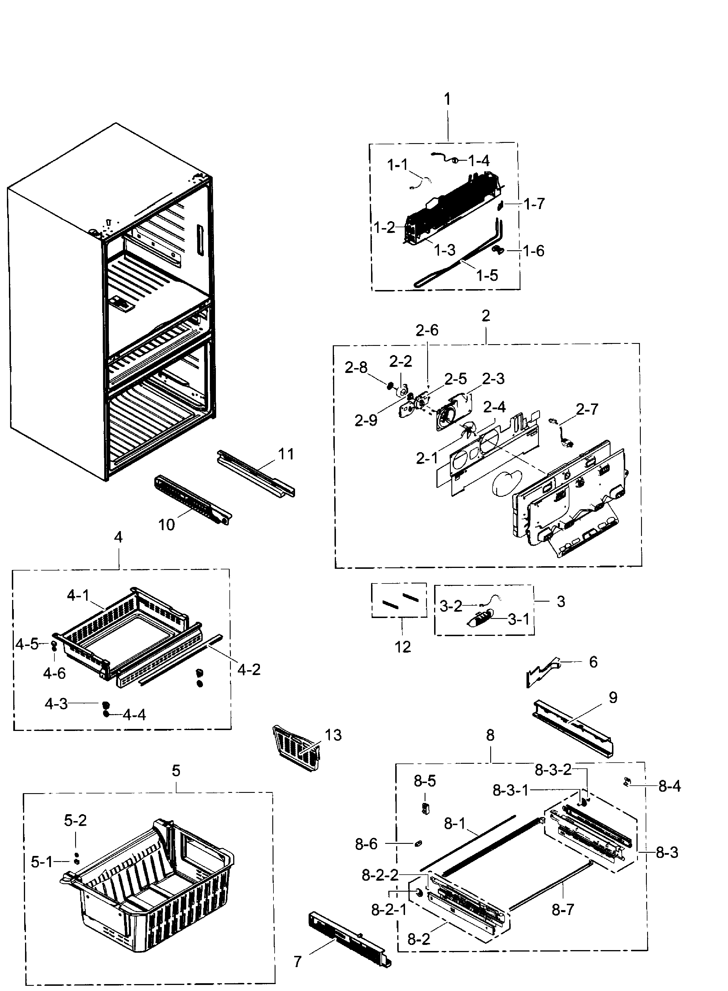 Samsung RF31FMEDBBC/AA-02 freezer diagram