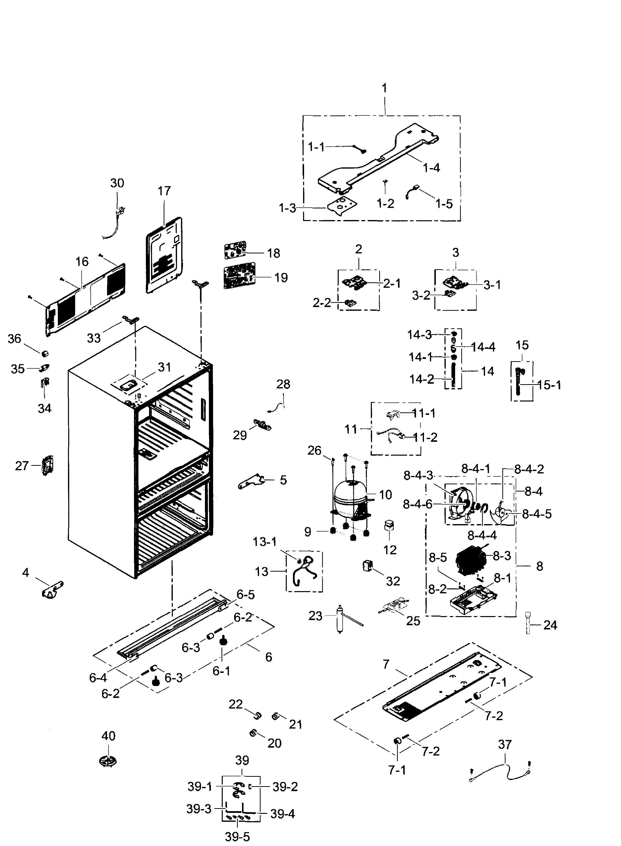 Samsung RF31FMEDBBC/AA-02 cabinet diagram
