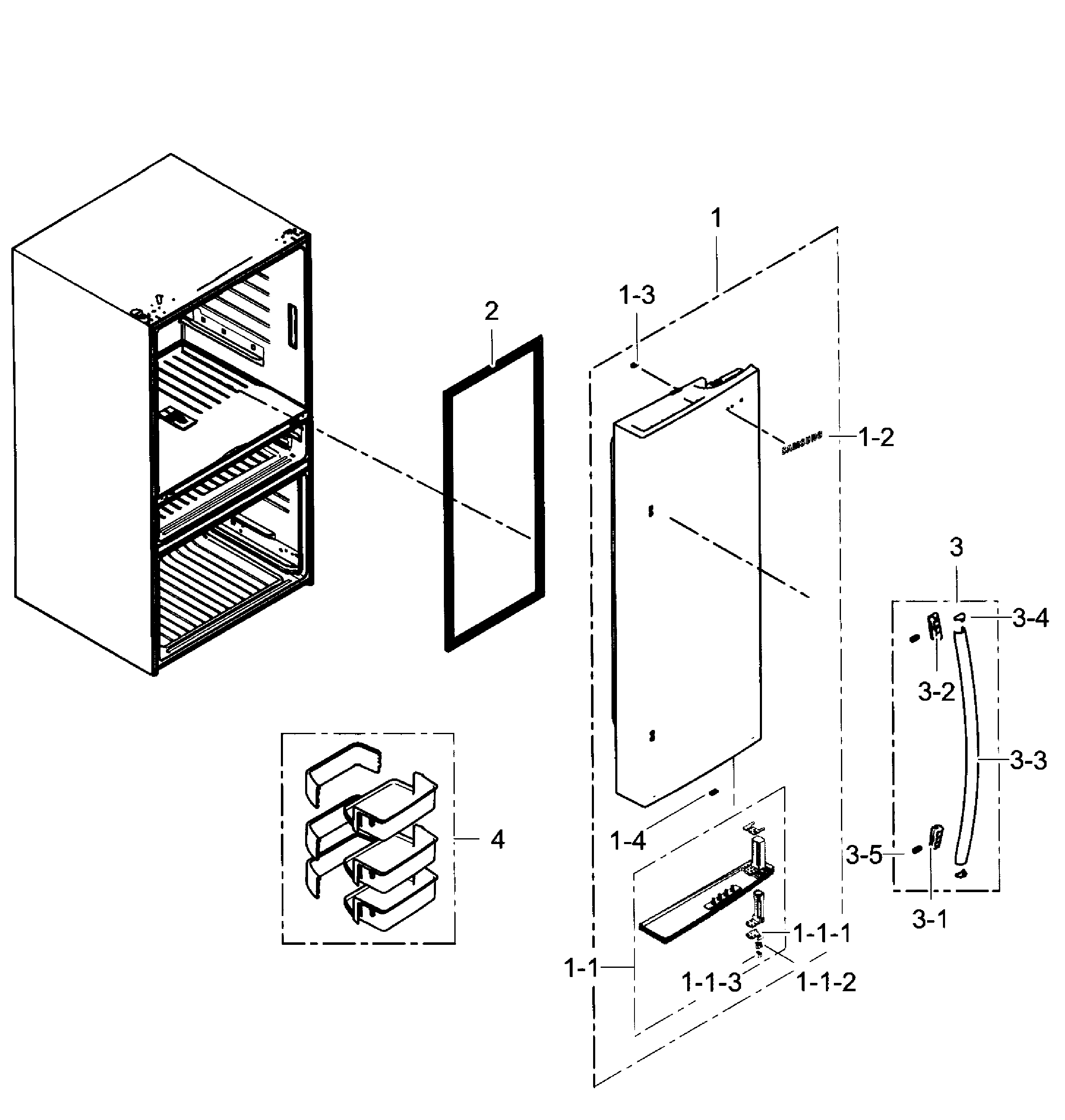 Samsung RF31FMEDBBC/AA-02 right door diagram