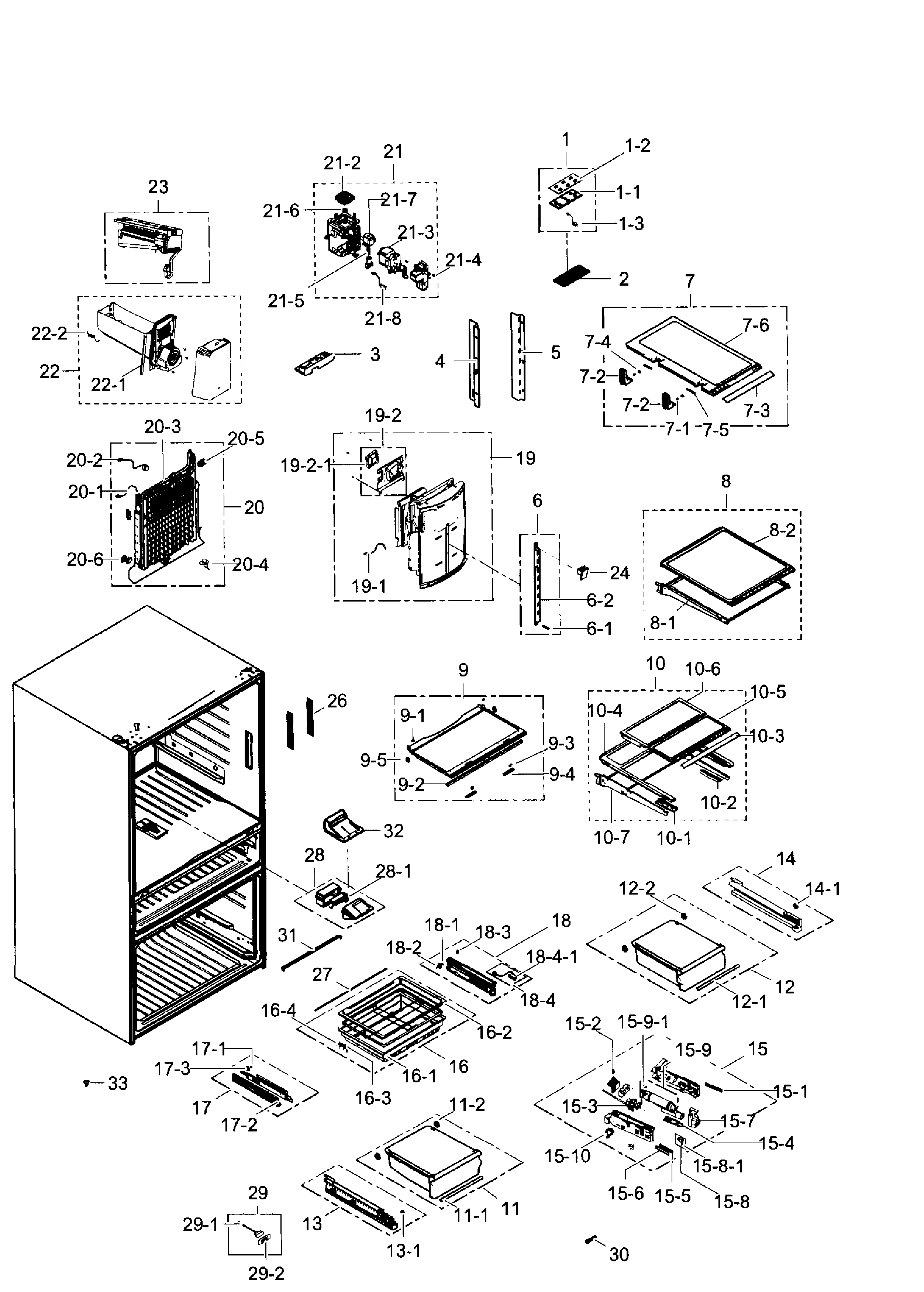 Samsung RF31FMEDBBC/AA-03 fridge diagram