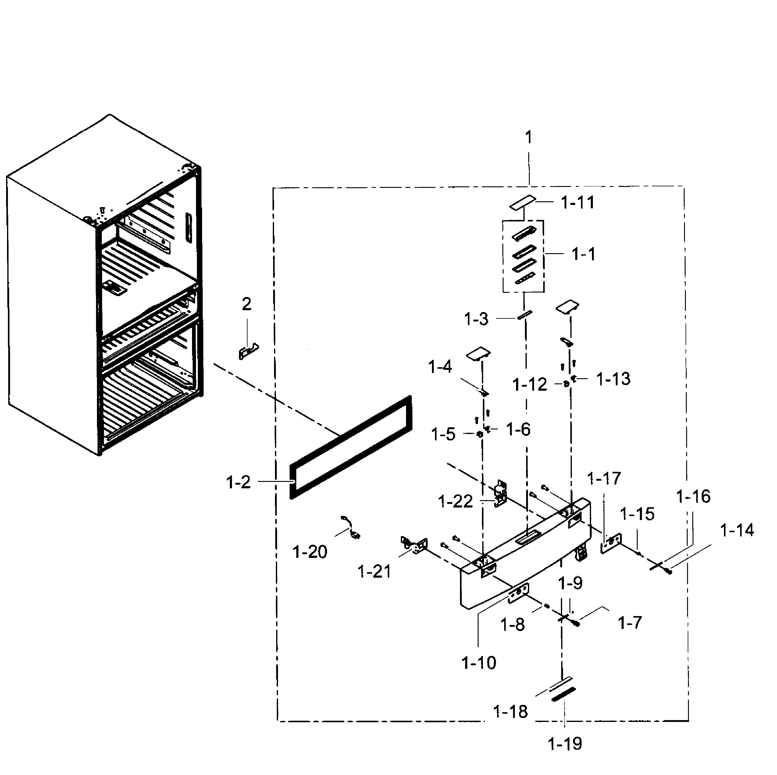 Samsung RF31FMEDBBC/AA-03 flexzone door diagram