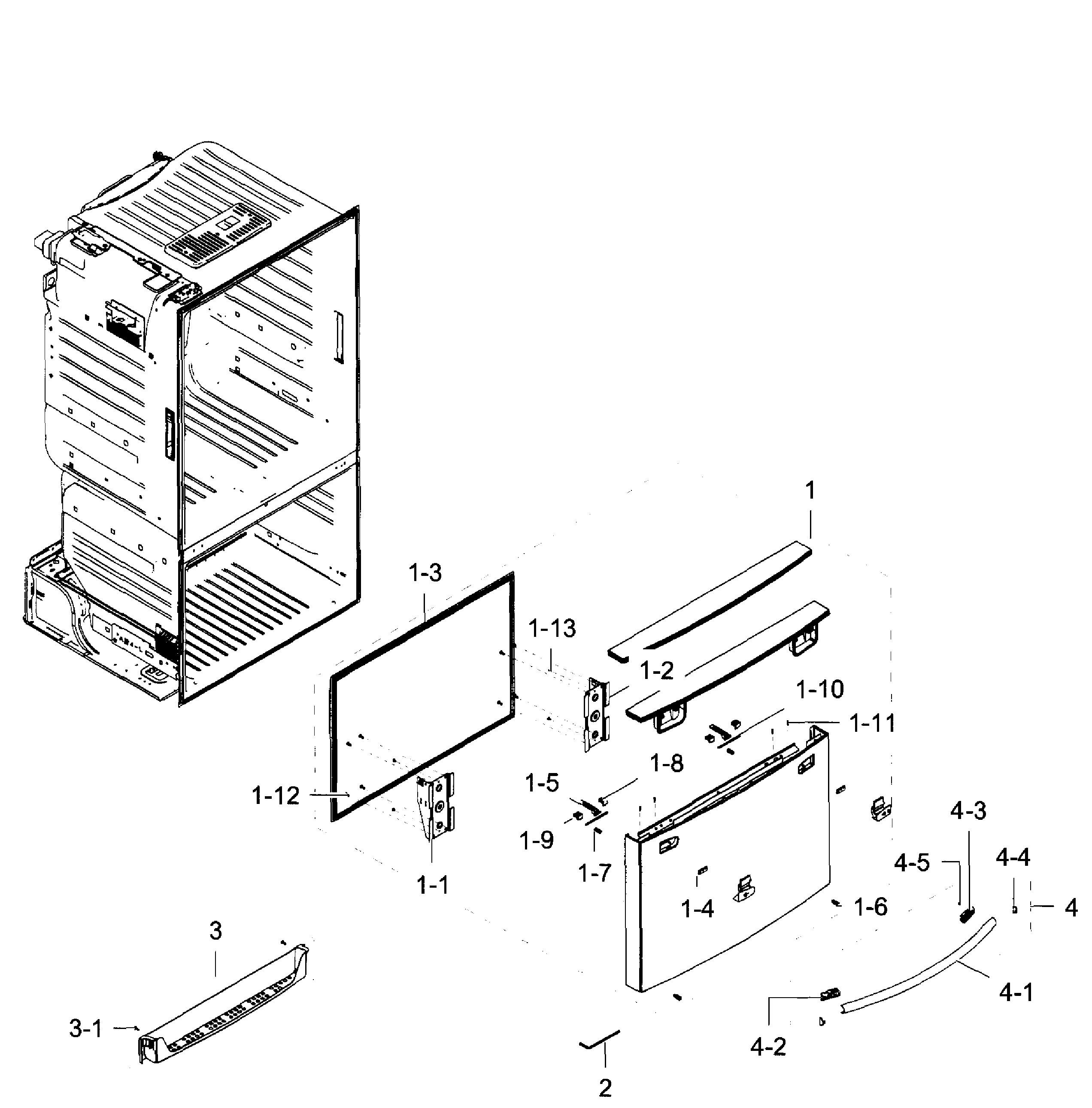 Samsung RF28HFEDBBC/AA-09 freezer door diagram