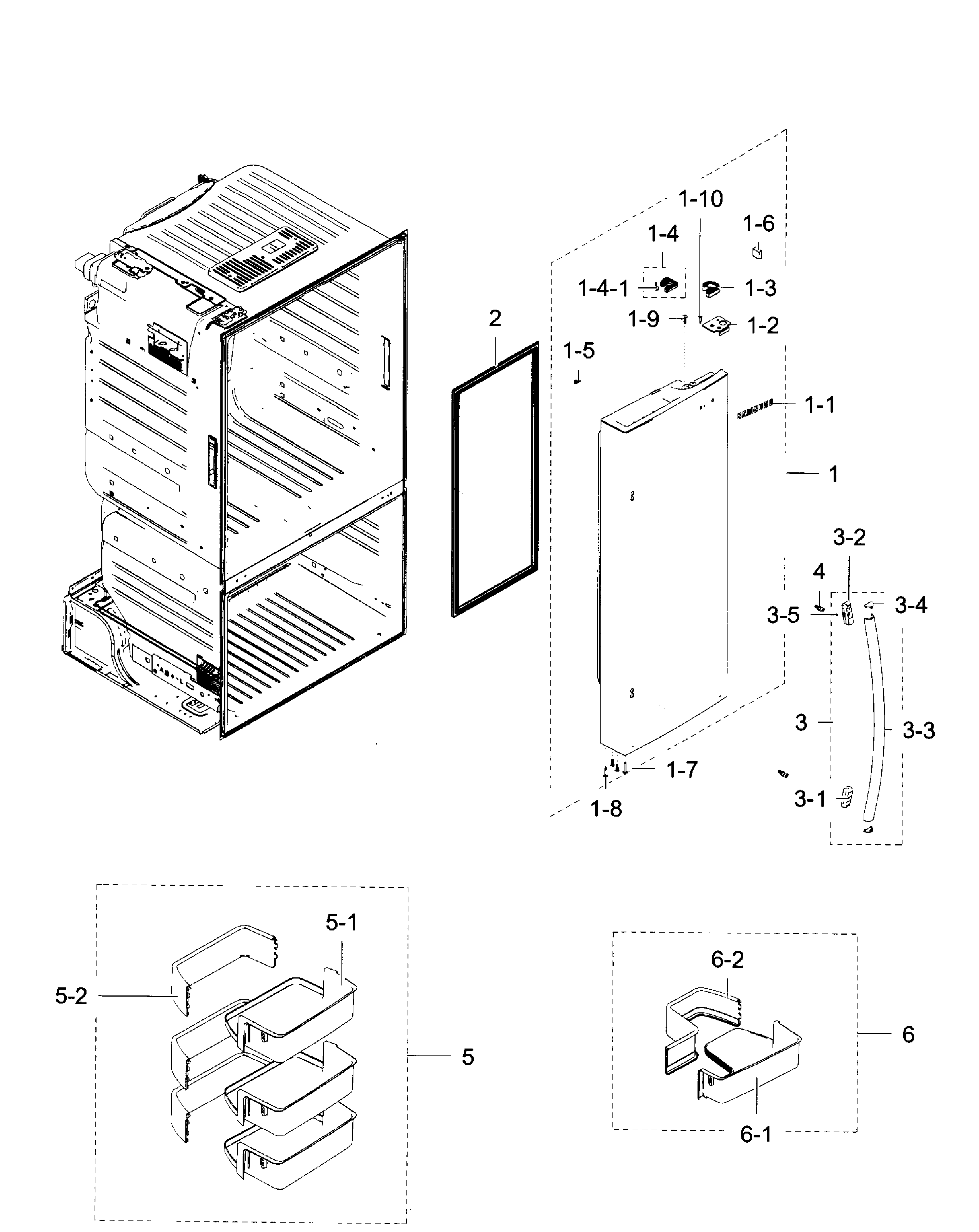 Samsung RF28HFEDBBC/AA-09 right door diagram