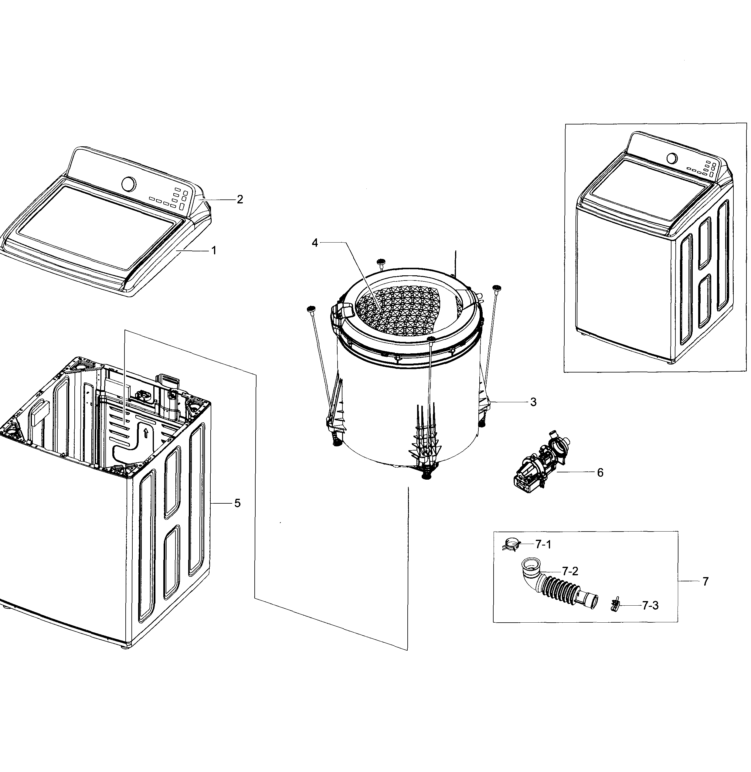 Samsung WA48J7770AP/A2-01 main section diagram