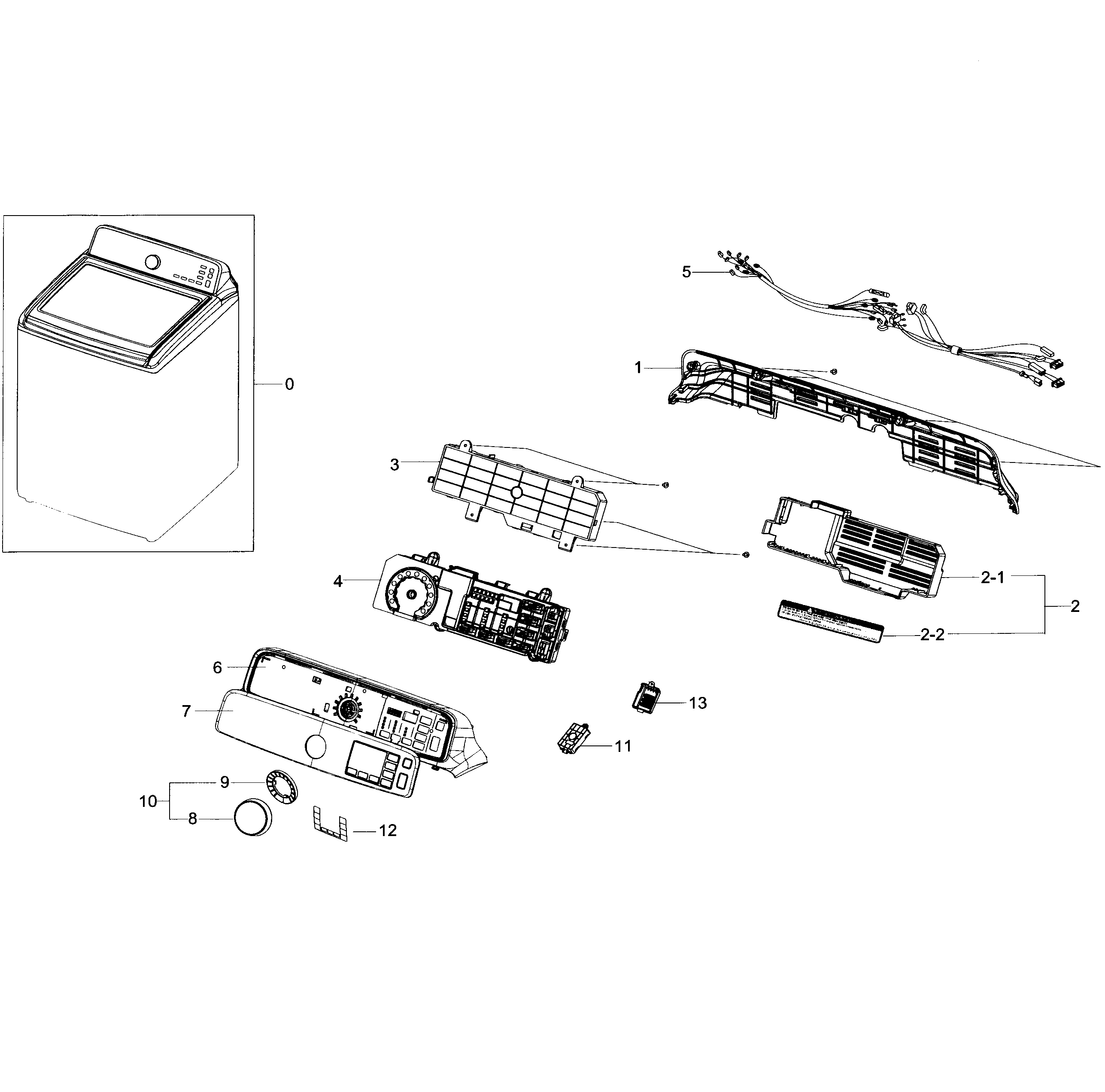 Samsung WA48J7770AP/A2-01 control panel diagram