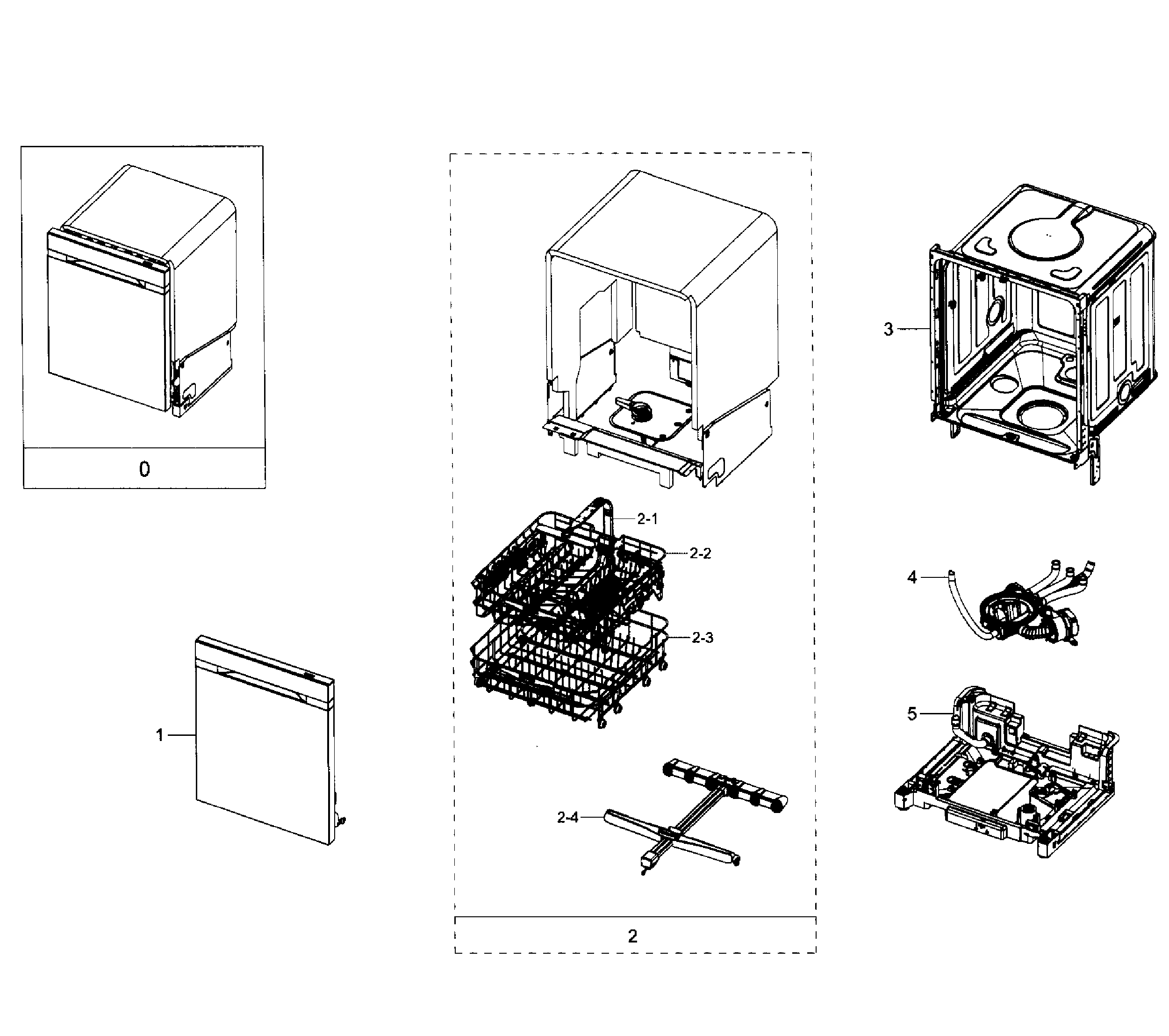 Samsung DW80J7550UG/AA-00 main section diagram