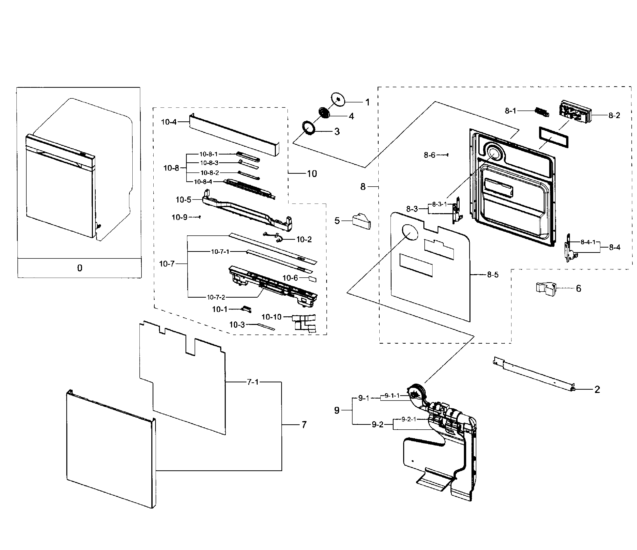Samsung DW80J7550UG/AA-00 door diagram