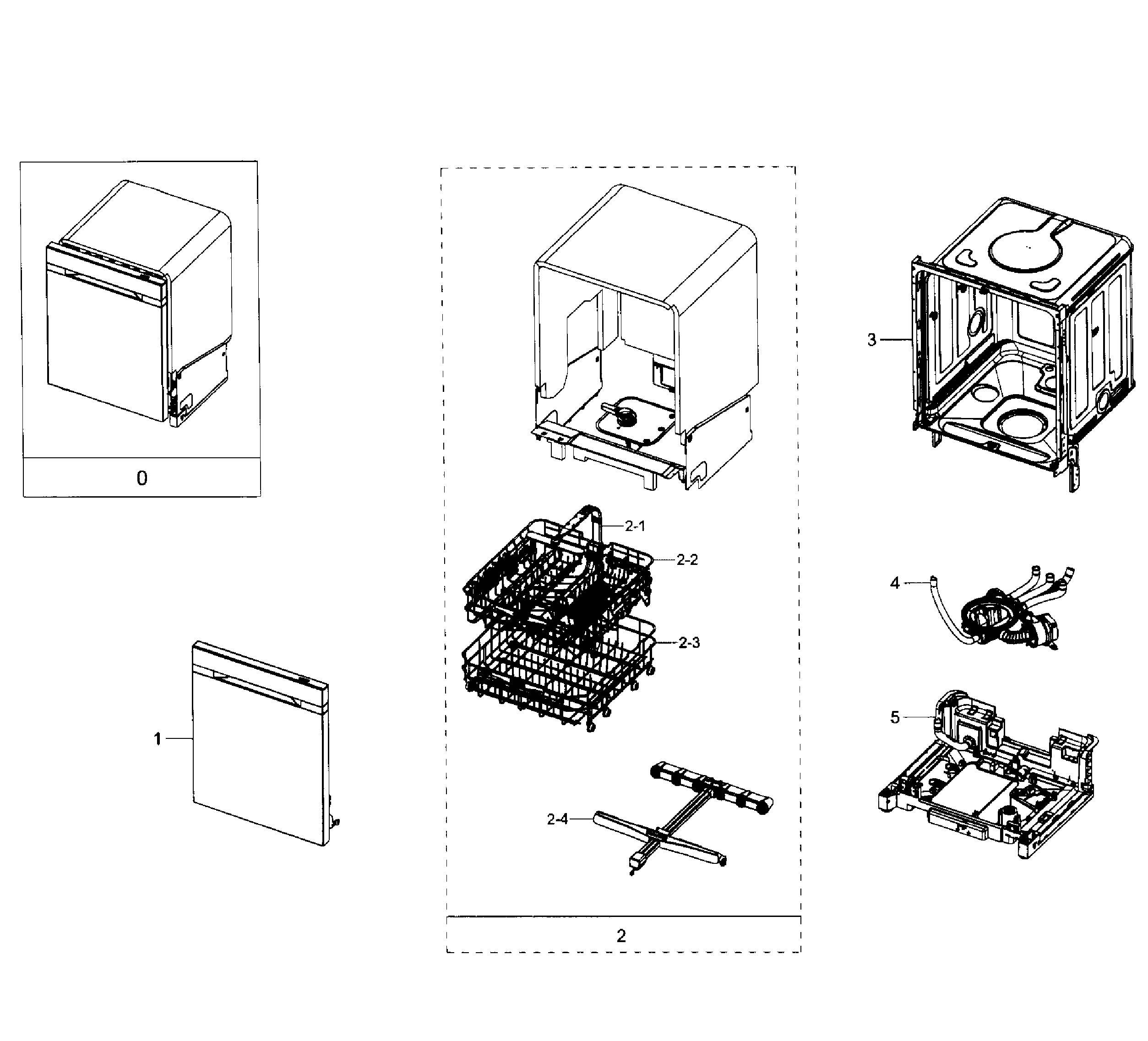 Samsung DW80J7550US/AA-01 main section diagram