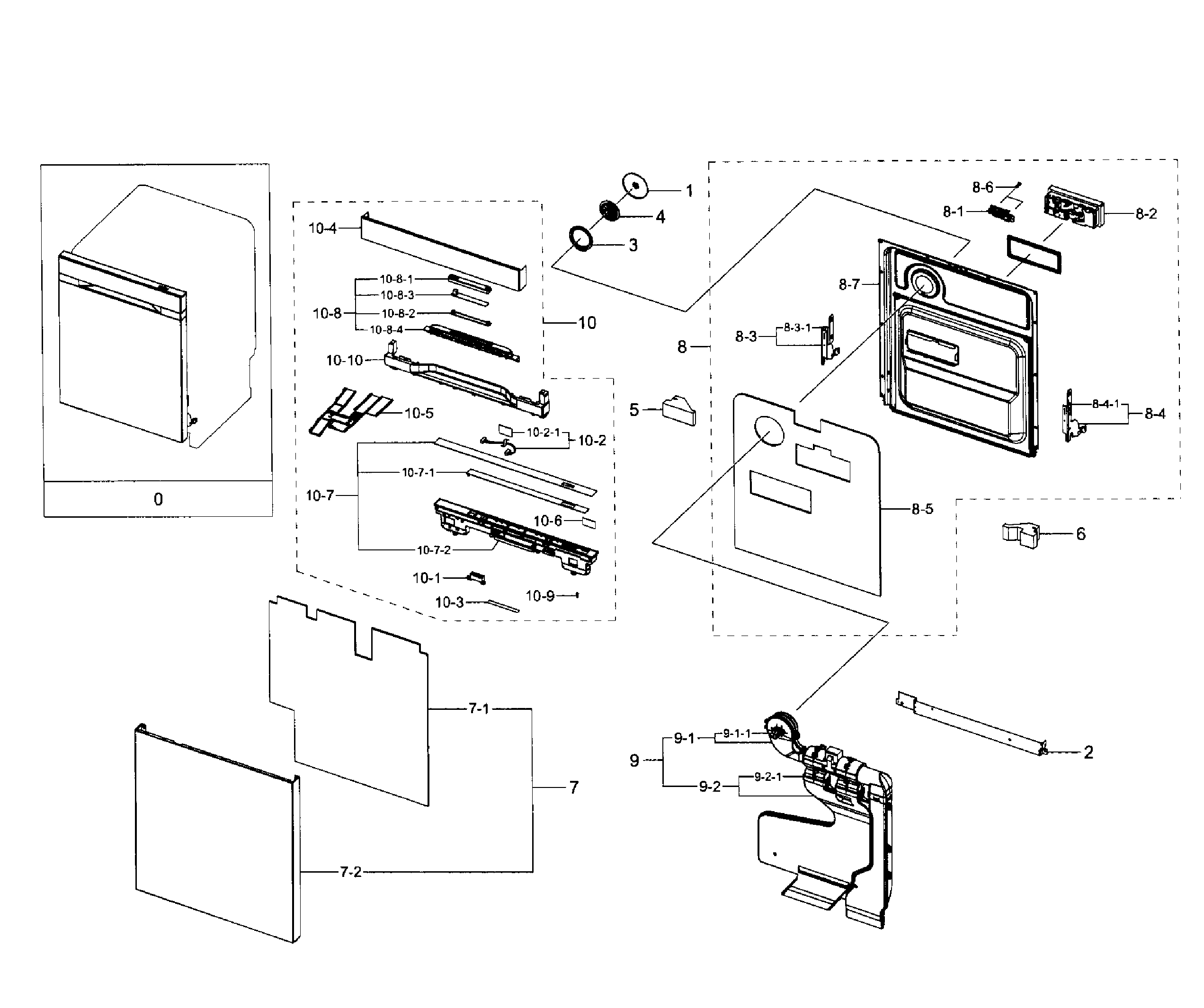 Samsung DW80J7550US/AA-01 door diagram