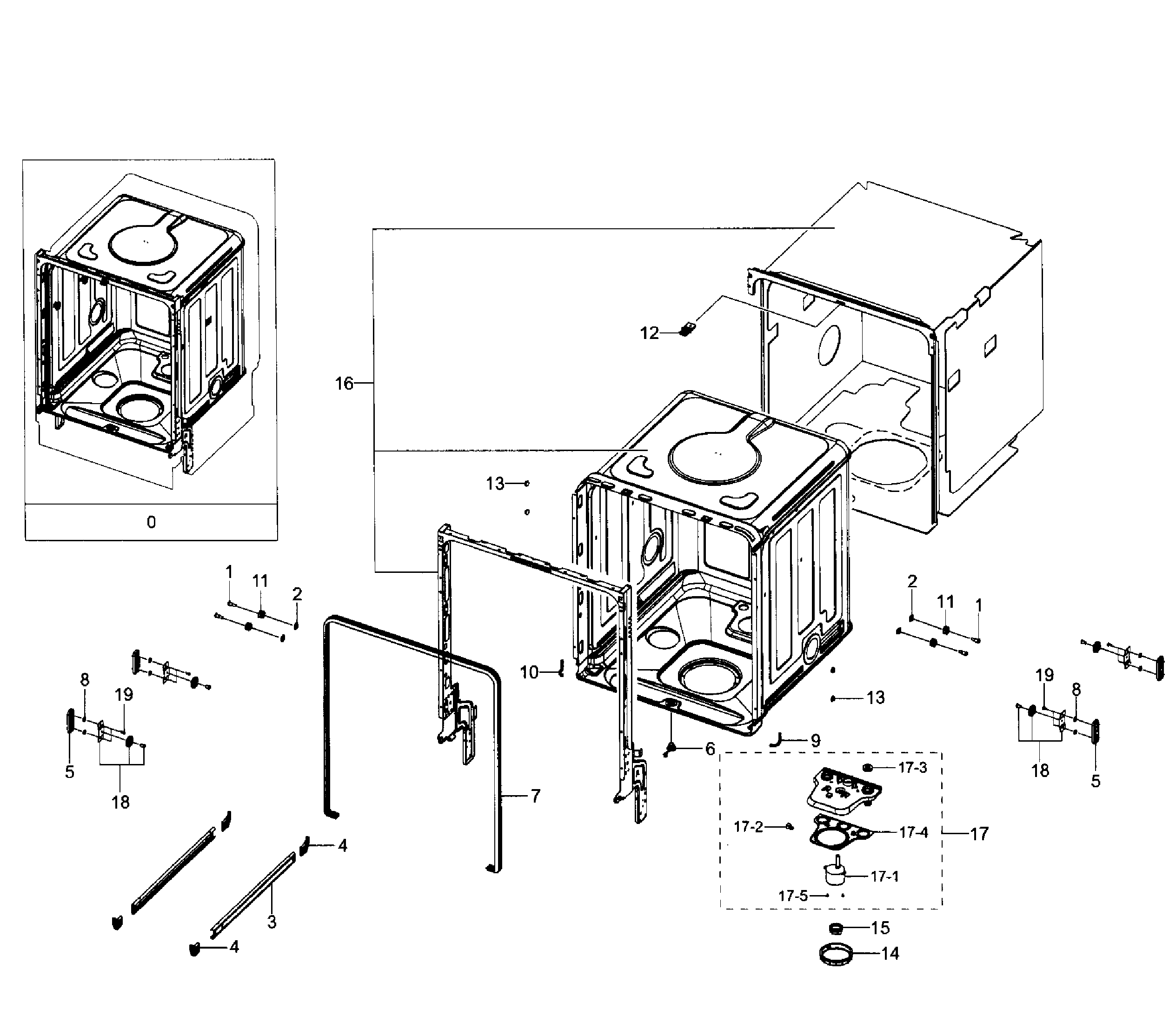 Samsung DW80J7550US/AA-01 tub diagram