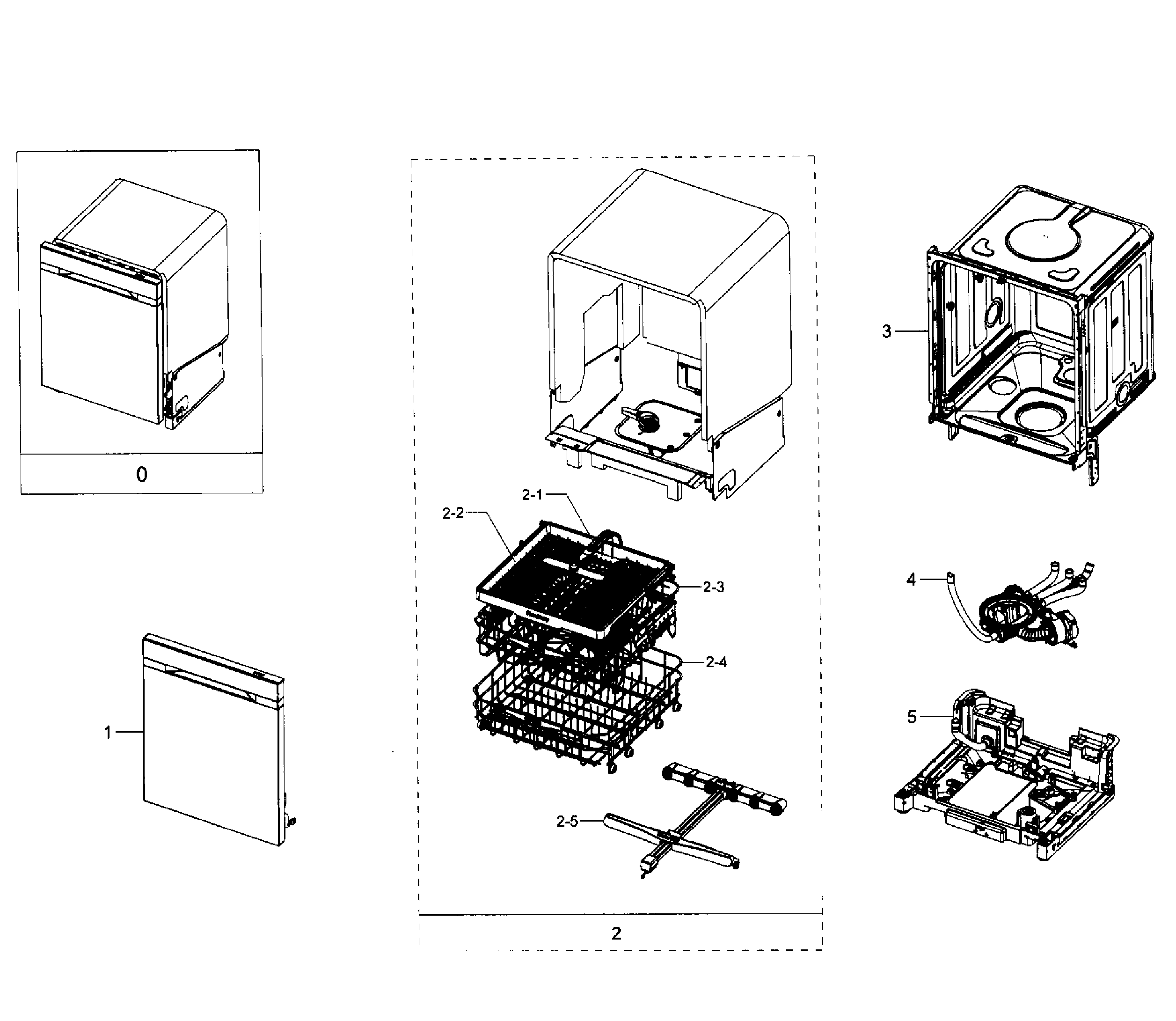 Samsung DW80J9945US/AA-01 main section diagram