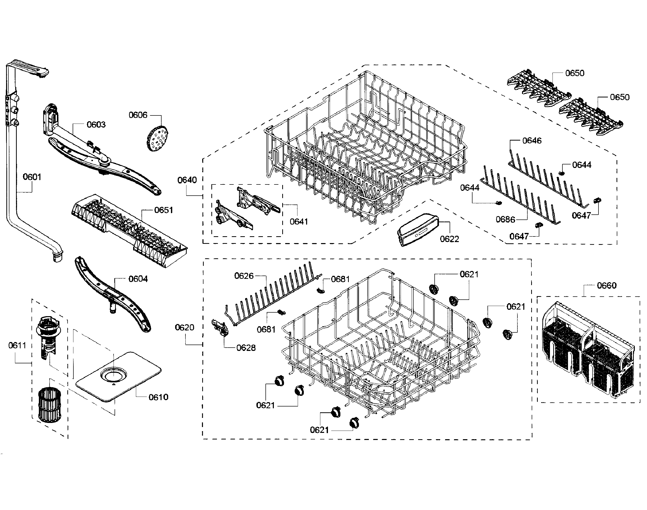 Bosch SHX5AVF5UC/01 racks diagram