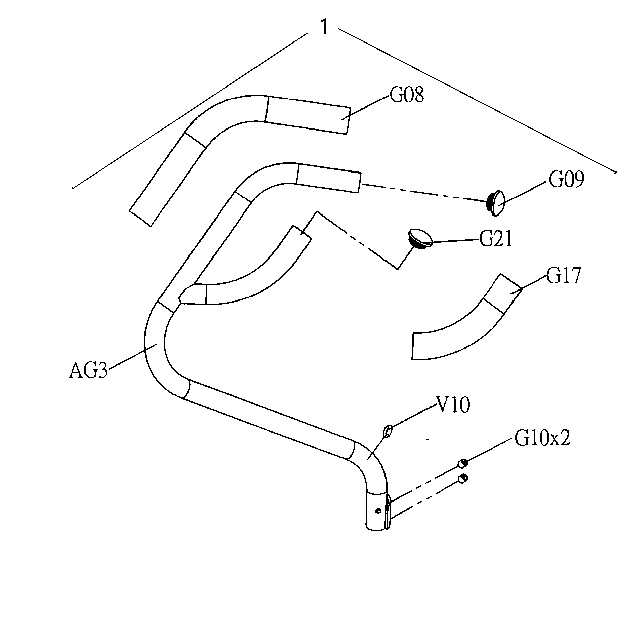 AFG 5.3AE arm rest set-l diagram