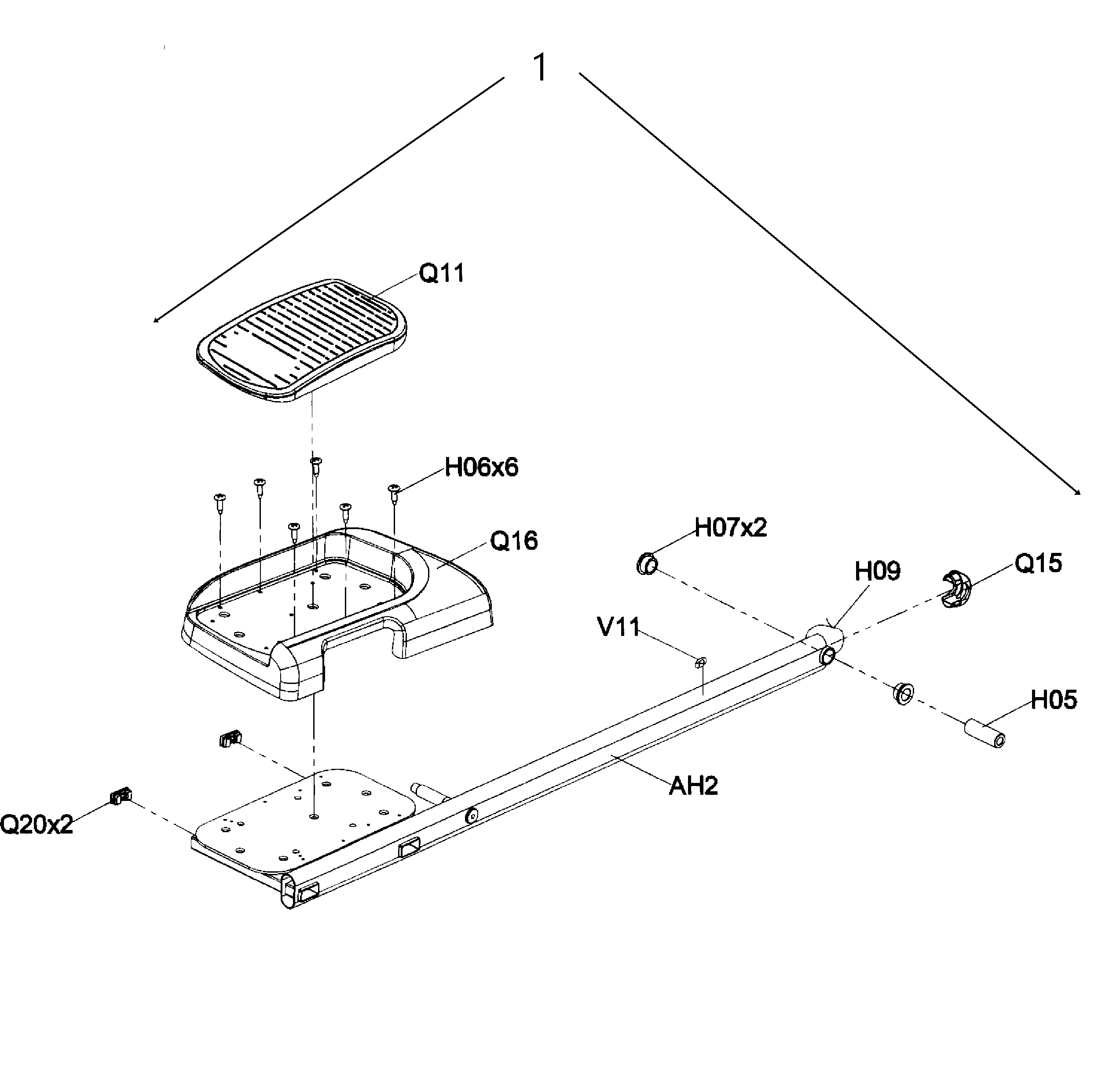 AFG 5.3AE r-link arm set diagram
