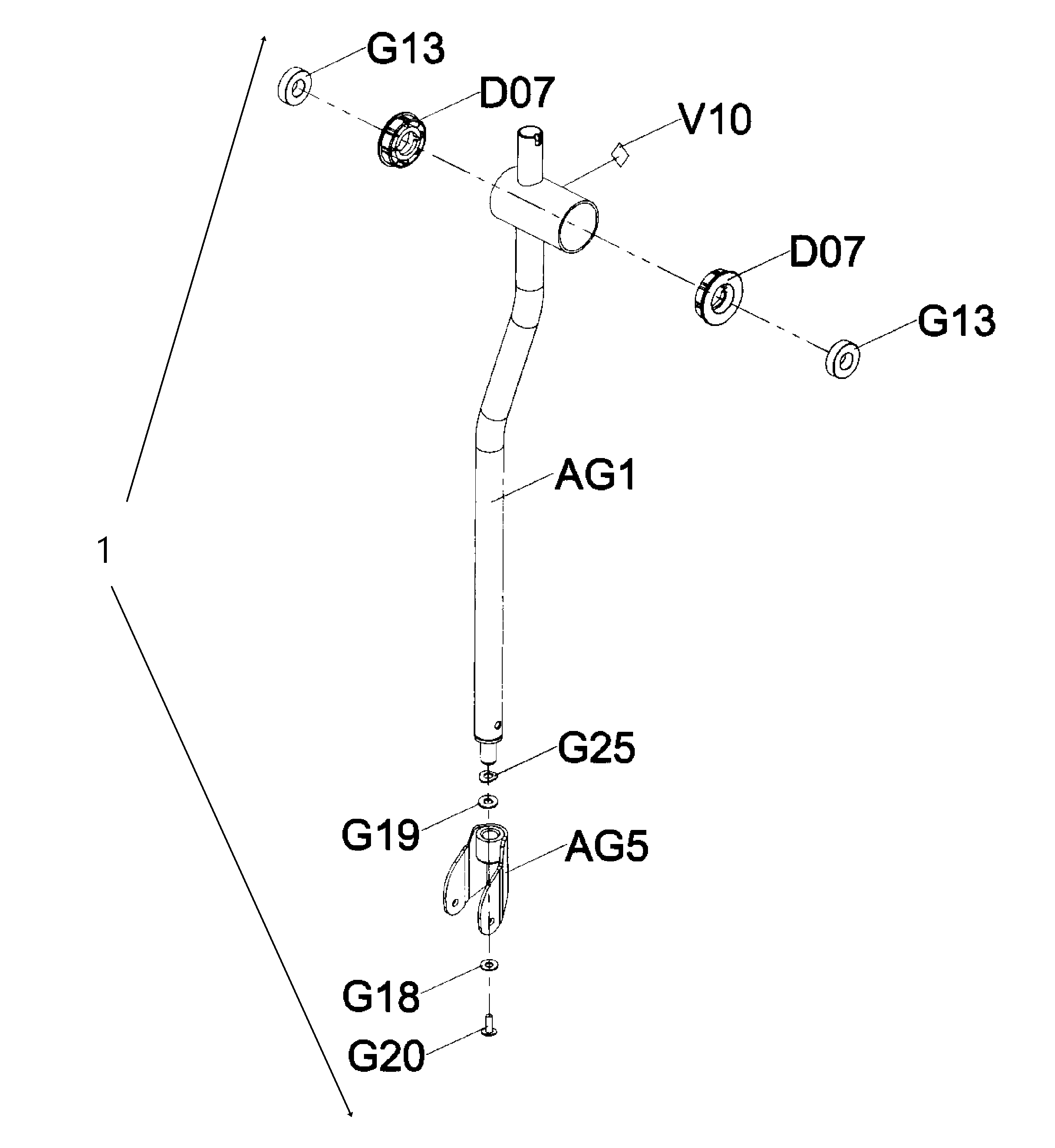 AFG 5.3AE handlebar set-l diagram