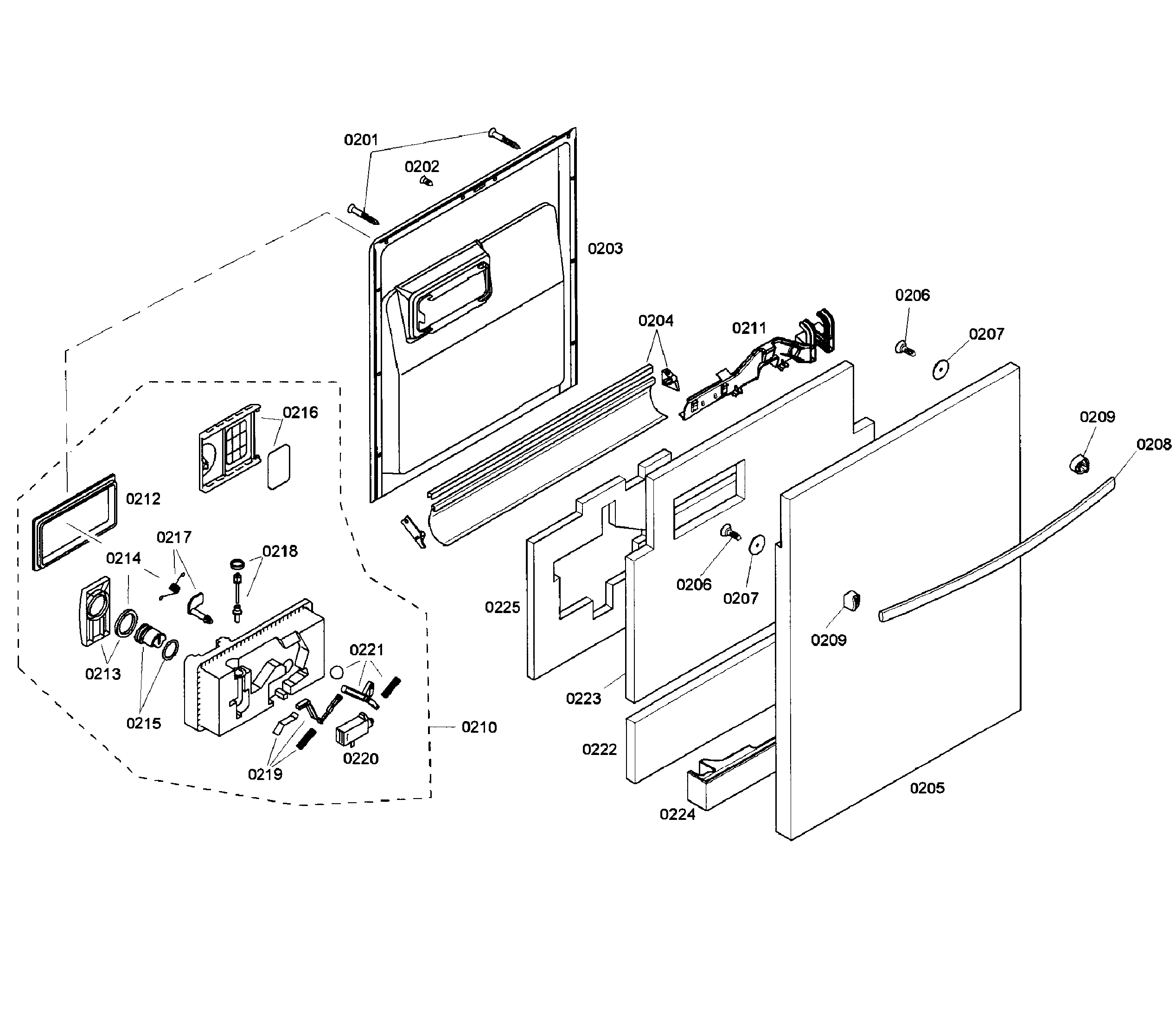 Bosch SHX55M02UC/50 door section diagram