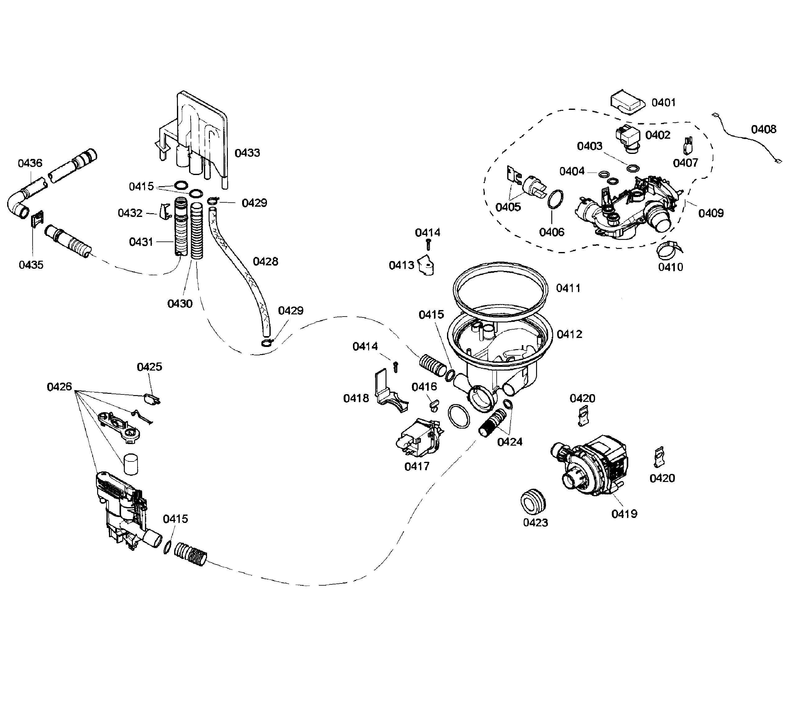 Bosch SHX55M06UC/53 pump section diagram